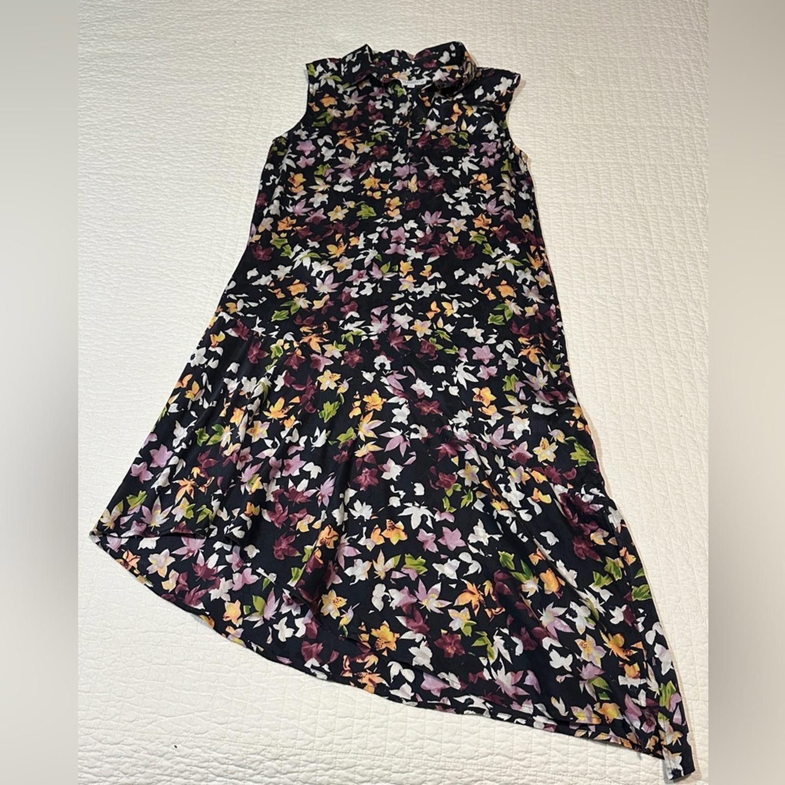 Equipment EQUIPMENT 100% Silk Small Dress Sleeveless Asymmetrical Midi Size S / US 4 / IT 40 - 2 Thumbnail