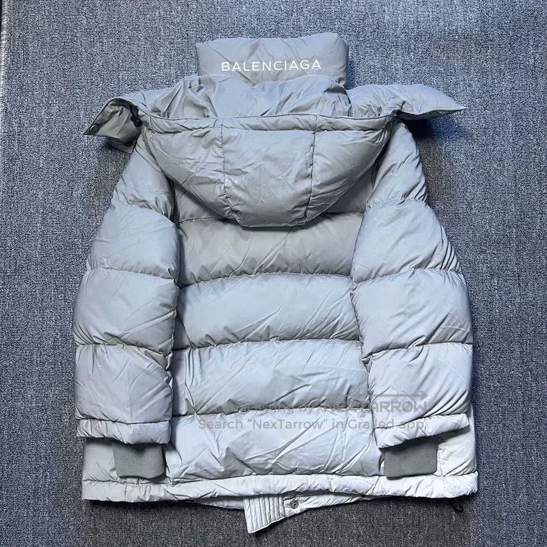 Balenciaga Balenciaga Silver Gray Collar Embroidered Logo Puffer Jack Size XXS / US 00 / IT 34 - 2 Thumbnail