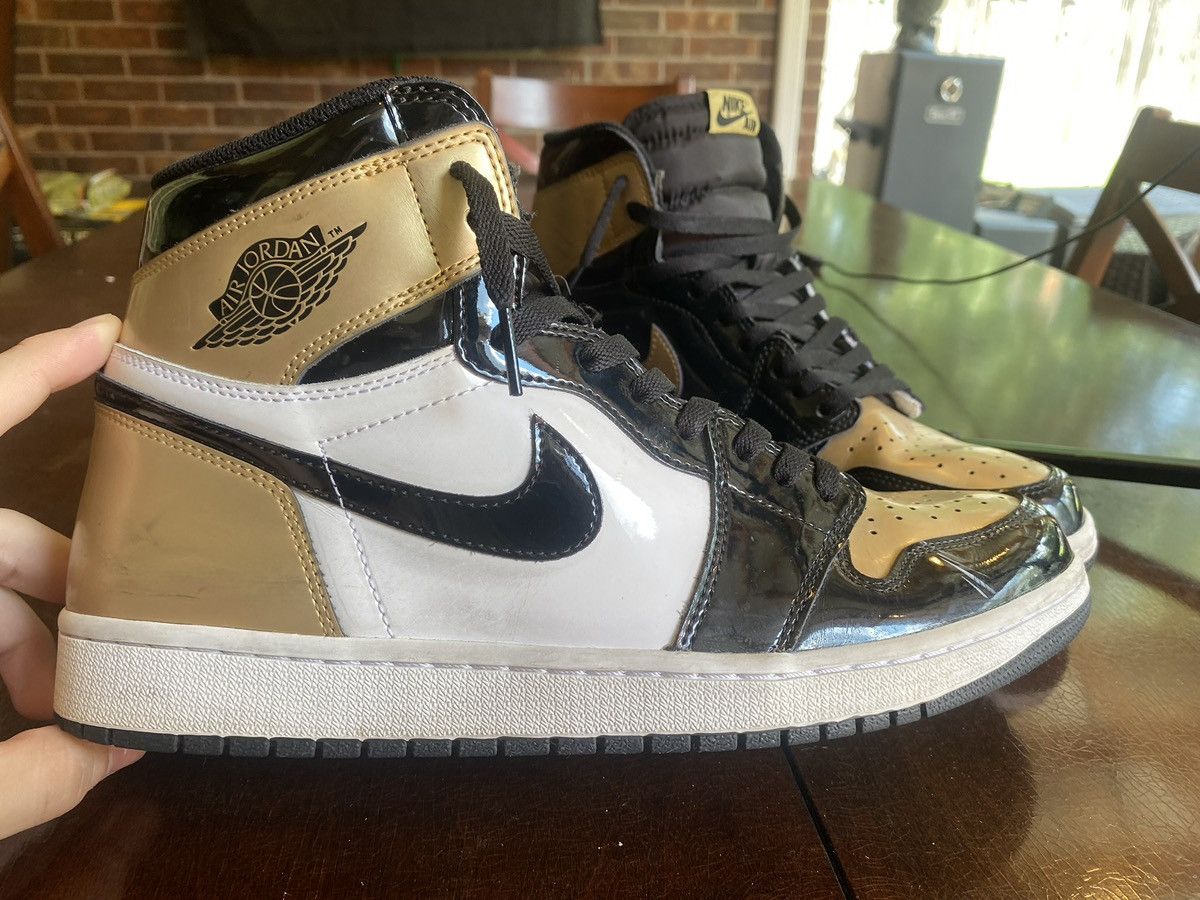 Jordan Brand Jordan 1 Retro High NRG Patent Gold Toe Size US 12 / EU 45 - 3 Thumbnail