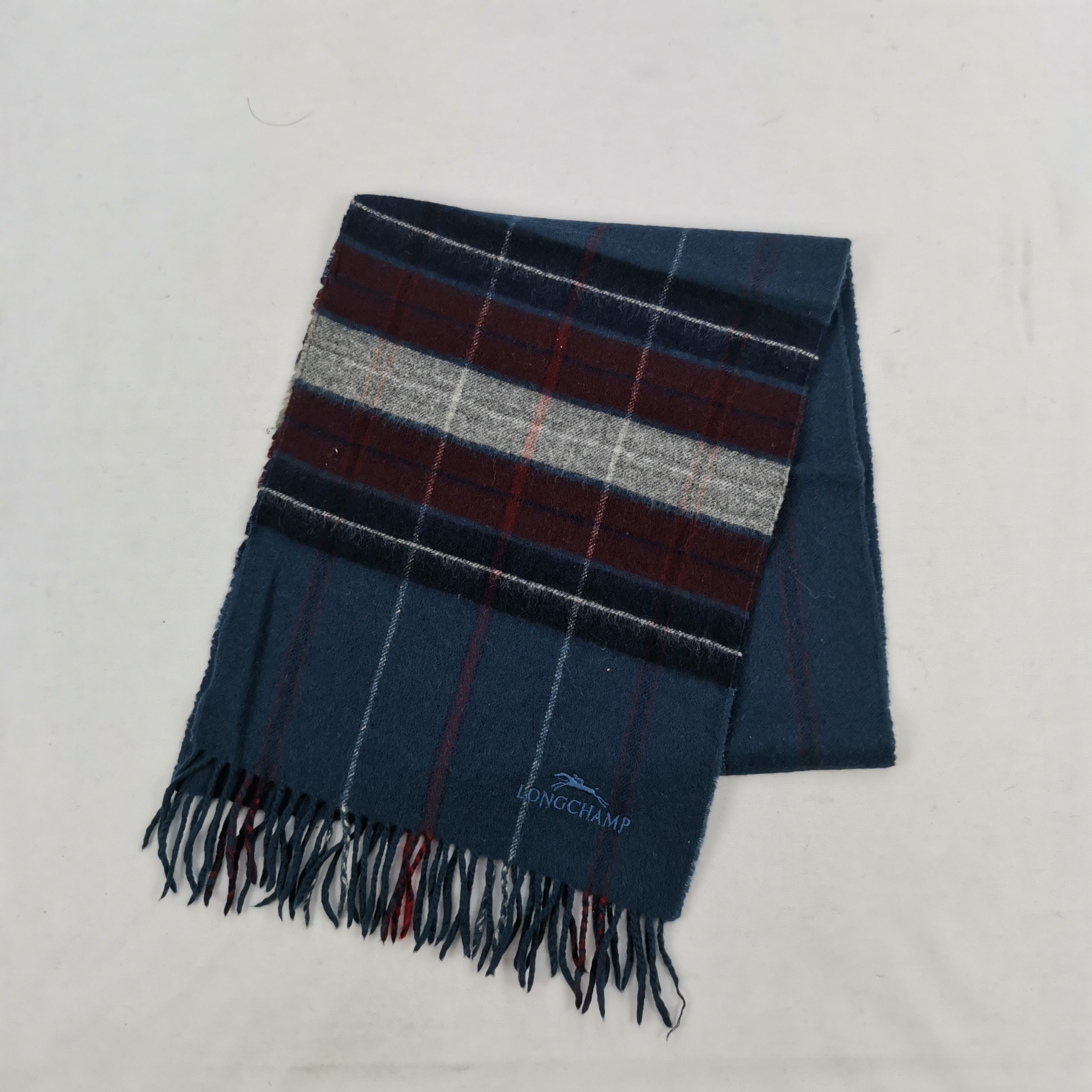 Longchamp Vintage Longchamp Wool Scarf Muffler Cashmere Scarves Size ONE SIZE - 3 Thumbnail