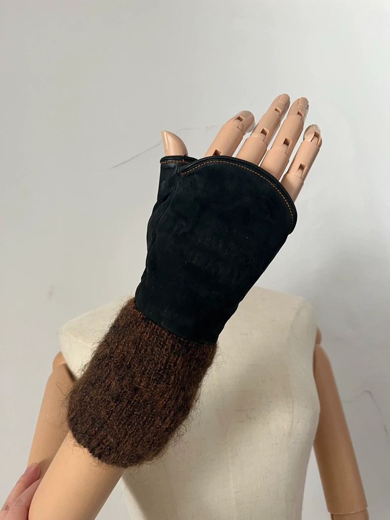 Vivienne Westwood Leather Knit Gloves - dmc