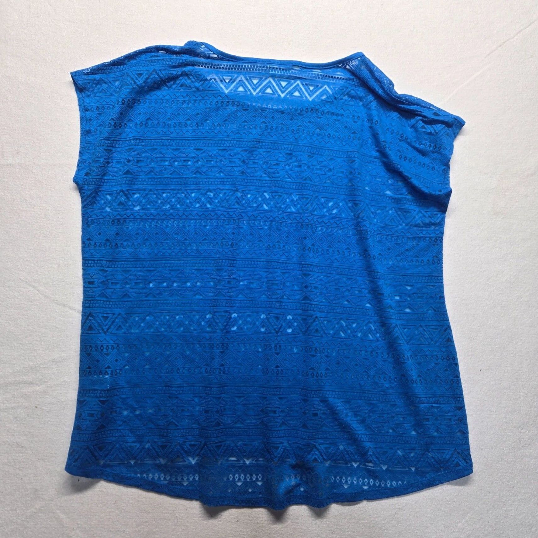 Vintage Cato Shirt Blouse Solid Blue 20W Adult Women's V-Neck Sleeveless Pullover Sheer Lightweight Casual Casual Size 3XL / US 20-22 - 6 Thumbnail