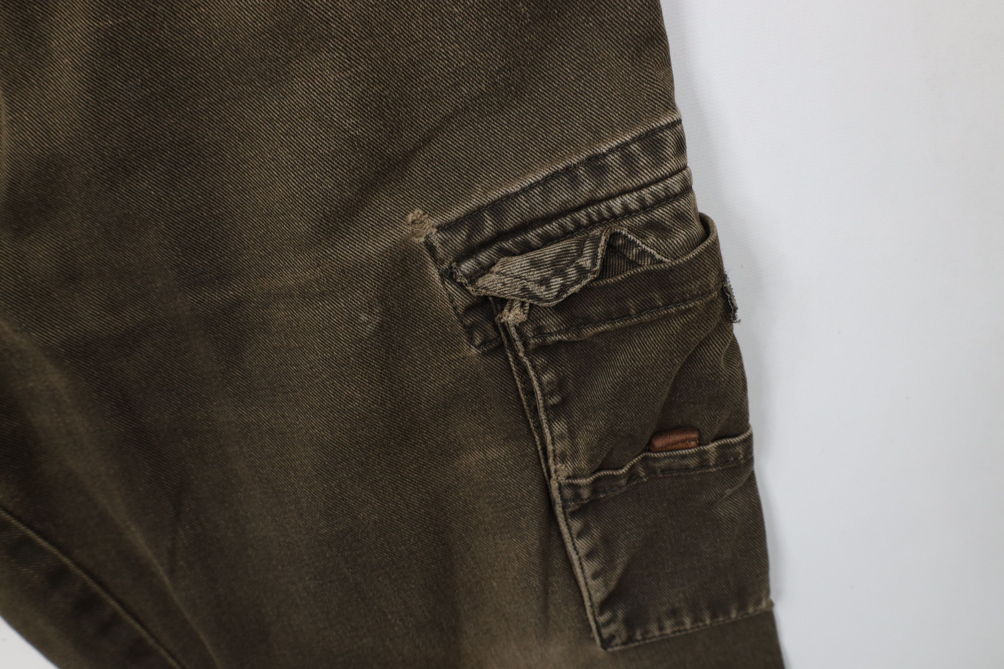 Vintage Vintage 90s Woolrich Wide Leg Denim Cargo Jeans Breen Cotton Size US 34 / EU 50 - 8 Thumbnail