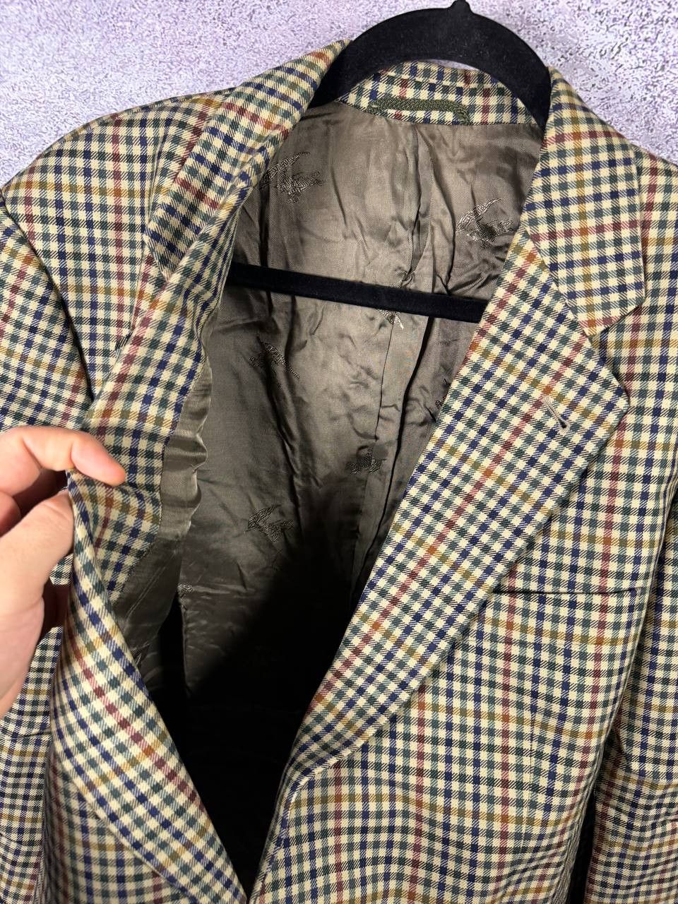 Burberry × Vintage Burberry's Vintage Plaid Check Blazer Oldmoney Men's Large Size 44R - 17 Thumbnail