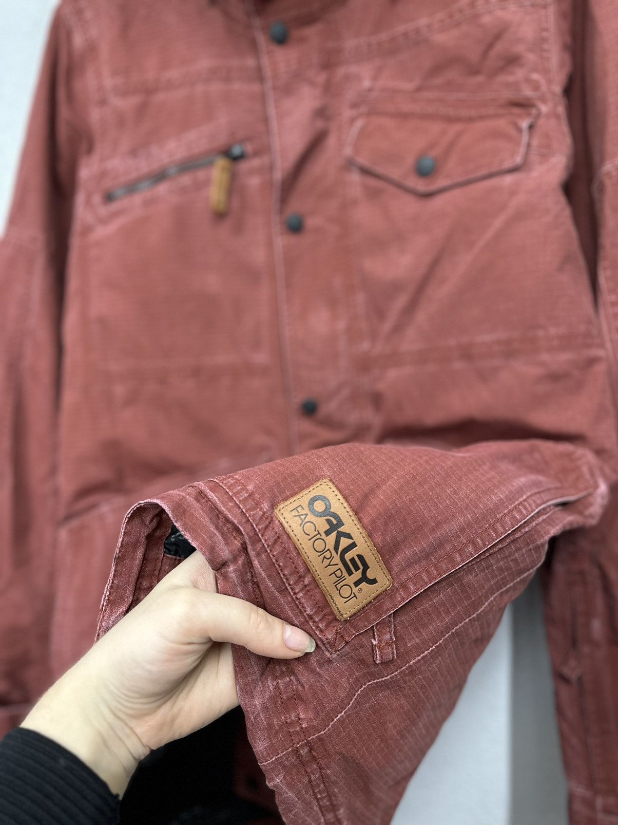 Oakley Vintage Oakley Denim Cargo Jacket Multi Pocket Rare Plate Size US S / EU 44-46 / 1 - 5 Thumbnail