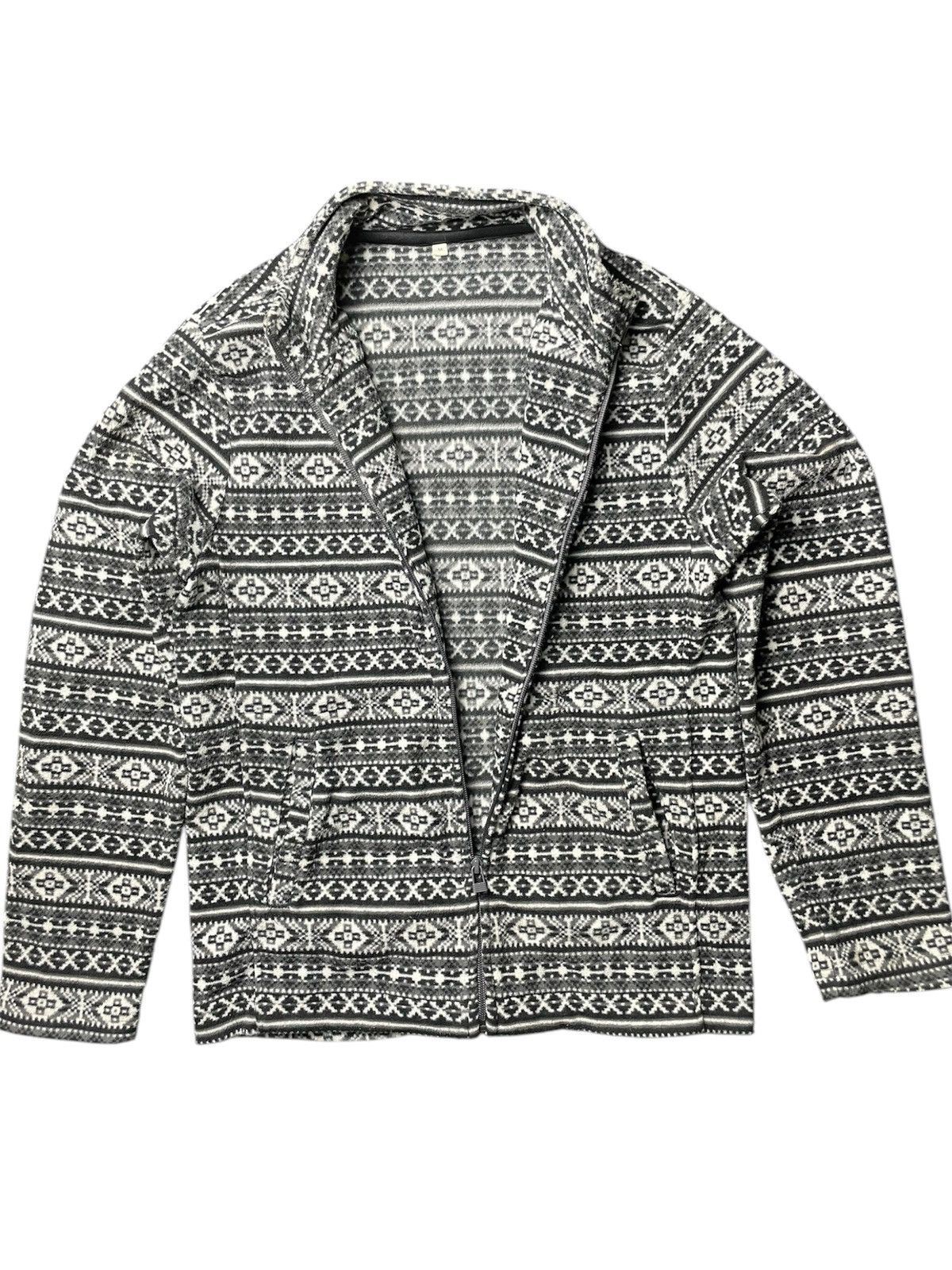 If Six Was Nine × Japanese Brand 🚀Topvalu Japanese Neck Nordic Pattern Fleece Jacket Size US M / EU 48-50 / 2 - 4 Thumbnail