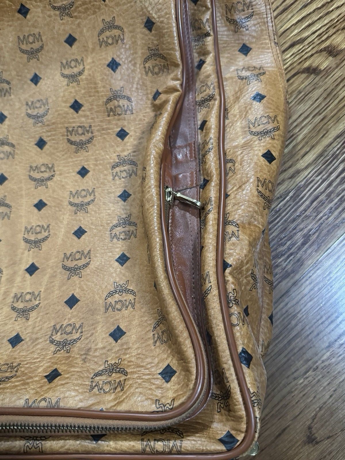 MCM Vintage Men’s MCM Monogram Cognac Leather Garment Bag Size ONE SIZE - 13 Thumbnail