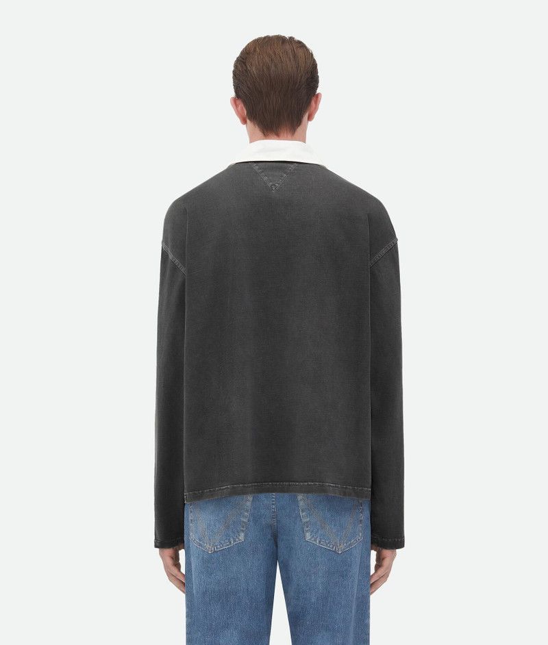 Bottega Veneta o1s1rm1125 Washed Out Jersey Polo Shirt in Gray Size US M / EU 48-50 / 2 - 3 Thumbnail