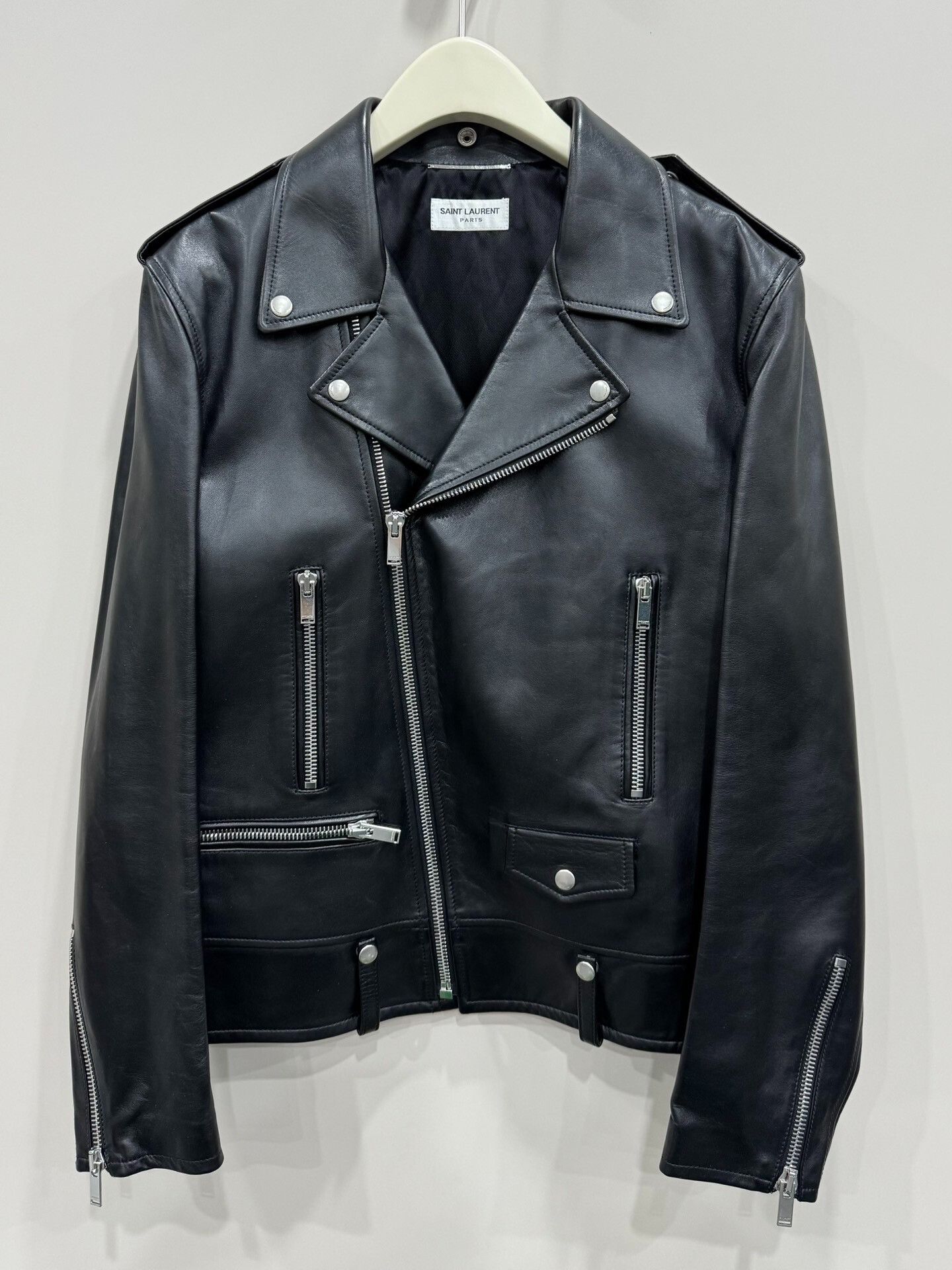 Yves Saint Laurent saint laurent black leather motorcycle jacket Size US L / EU 52-54 / 3 - 1 Thumbnail