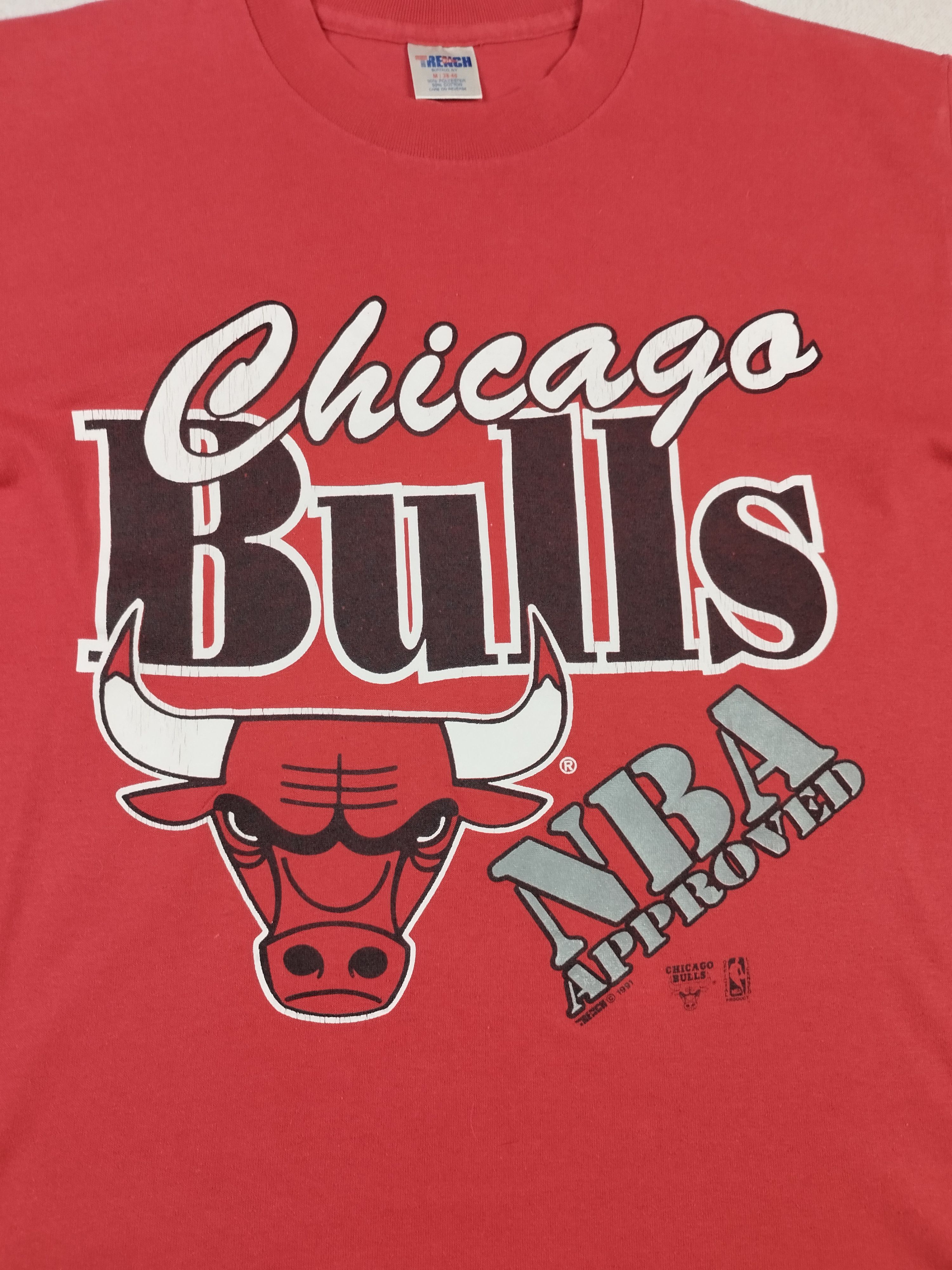 NBA Chicago Bulls NBA vintage 1991 Trench t-shirt big logo Size US M / EU 48-50 / 2 - 8 Thumbnail