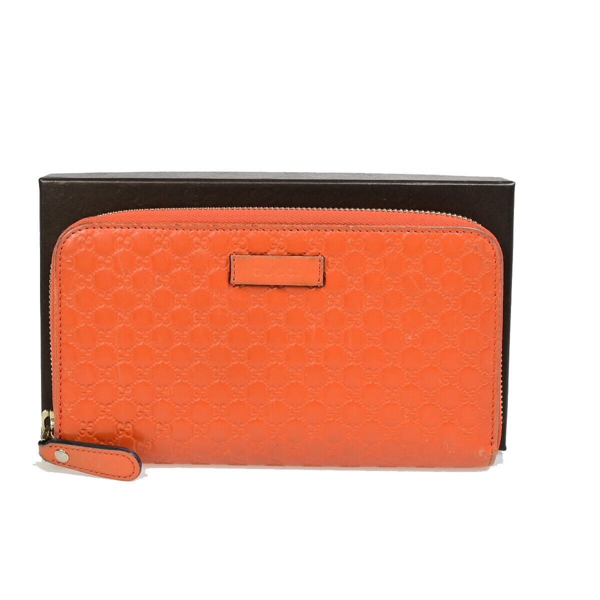 Gucci Micro ssima Orange Leather Wallet (Pre-Owned) Size ONE SIZE - 1 Thumbnail