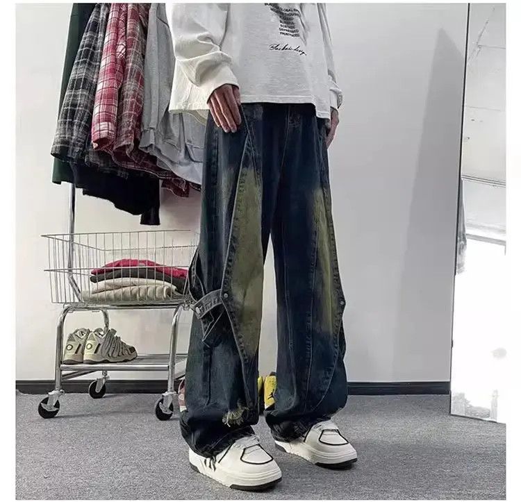 Japanese Brand Casual straight leg patchwork jeans Size US 32 / EU 48 - 6 Thumbnail