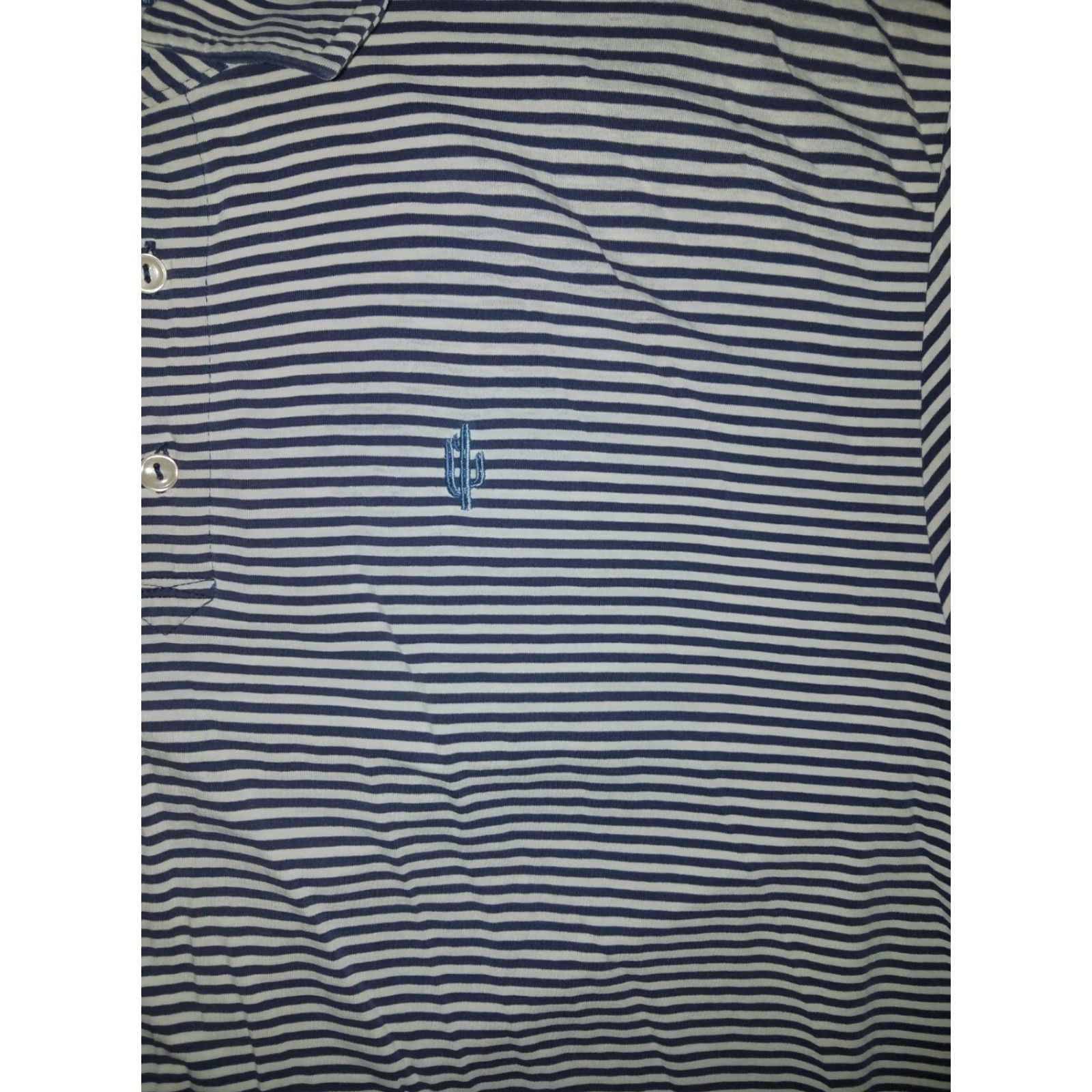 Peter Millar PETER MILLAR Polo Shirt Golf XL Men Blue White Striped Shirt Mens XL Blue/White Striped Golf Polo Size US XL / EU 56 / 4 - 3 Thumbnail