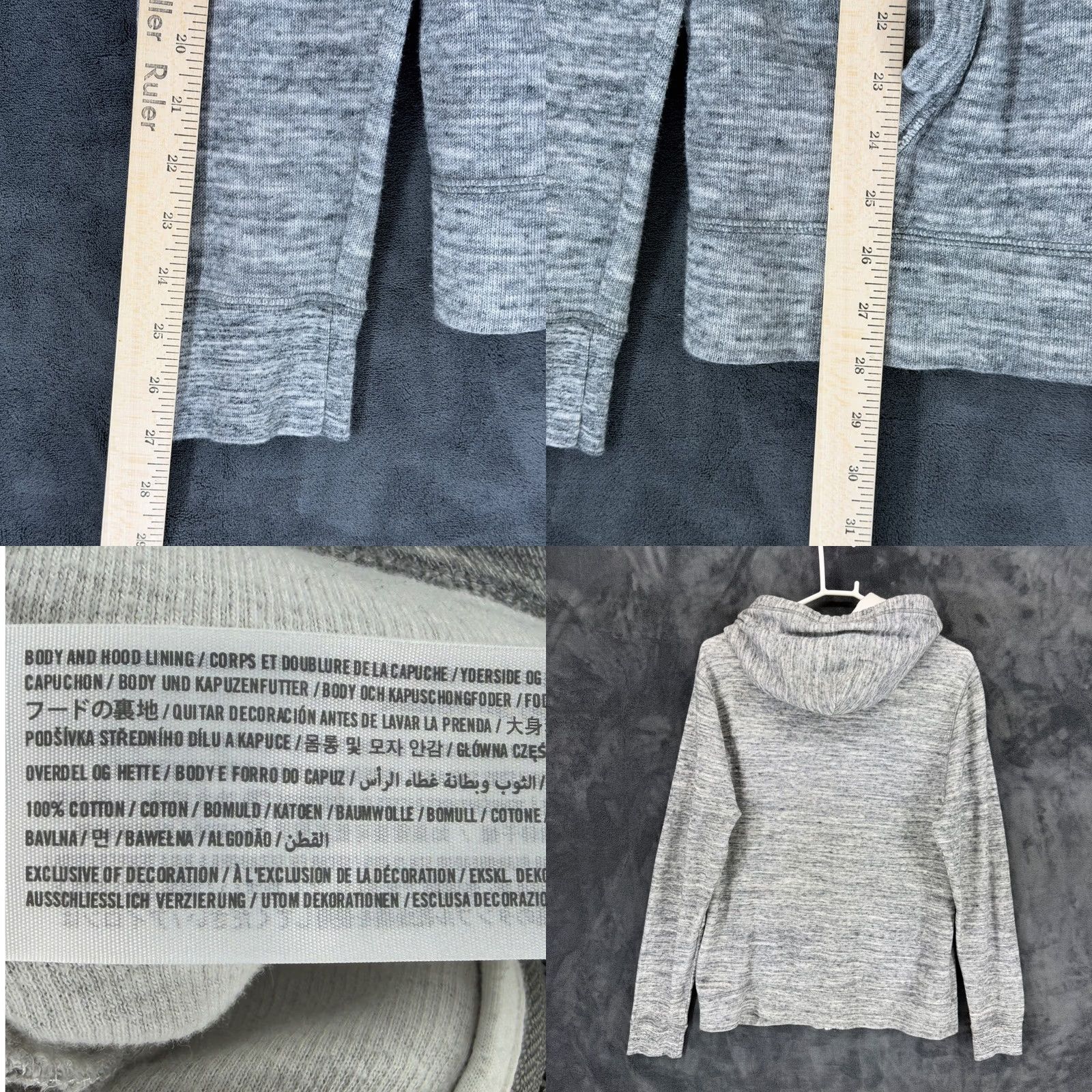 Abercrombie & Fitch Abercrombie & Fitch Mens M Muscle Fit Full Zip Hoodie Grey Marled Moose Logo Size US M / EU 48-50 / 2 - 8 Thumbnail