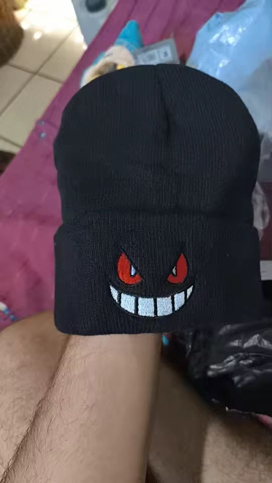 Japanese Brand Cartoon Gengar Embroidered Knitted Beanie Size ONE SIZE - 5 Thumbnail
