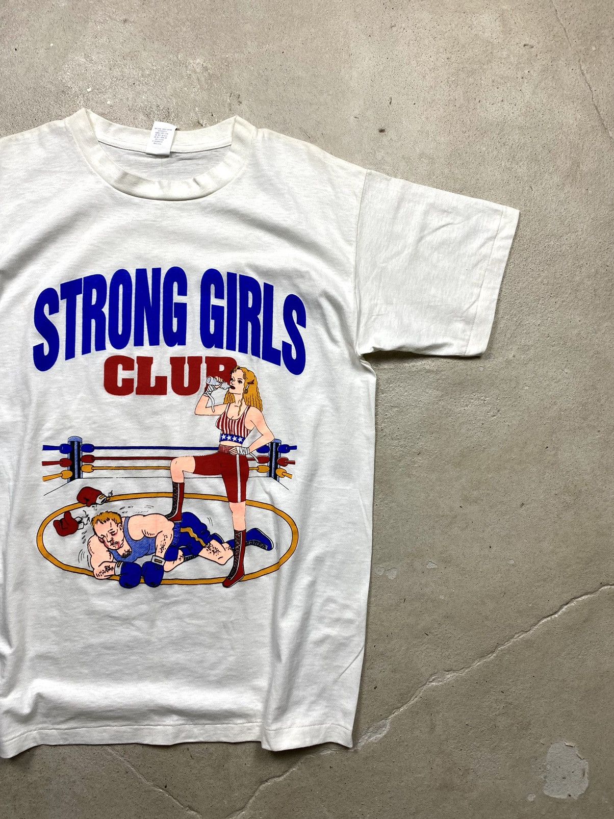 Band Tees Rare! 90’s Vintage Strong Girls Club Art T Shirt Humor Size US L / EU 52-54 / 3 - 3 Thumbnail