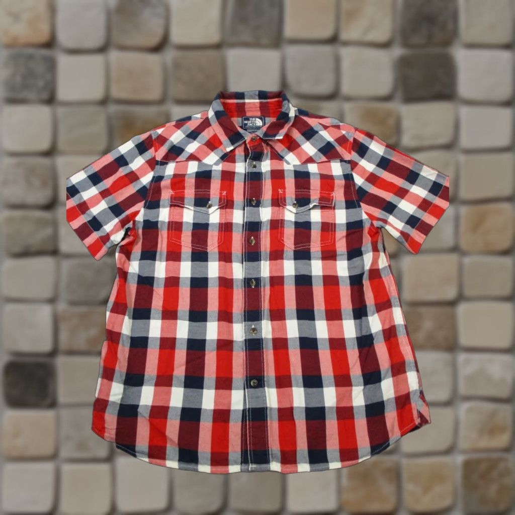 The North Face The North Face Shirt Mens Large Red Blue White Cotton Button Up Size US L / EU 52-54 / 3 - 1 Thumbnail