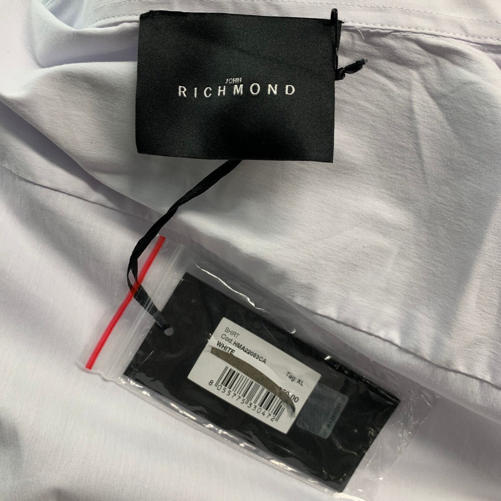 John Richmond JORDANLUCA White Solid Cotton Blend Button Up Long Sleeve Size US XL / EU 56 / 4 - 5 Thumbnail