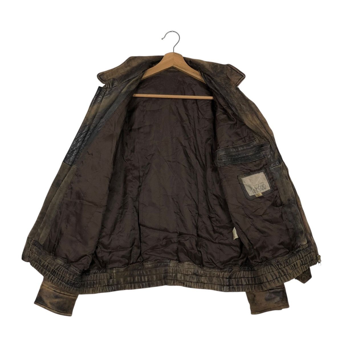Japanese Brand 🔥VINTAGE FLY BOMBER LEATHER JACKET ROBO MILANO ISSEY MIYAKE Size US M / EU 48-50 / 2 - 15 Thumbnail