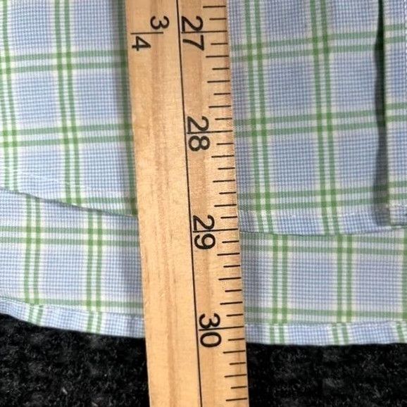 Vintage Twillory Mens Dress Shirt Blue Green Plaid Non-Iron Twill 16 Slim Button Collar Barrels Cuff Mens Size 16 Size 42R - 5 Thumbnail