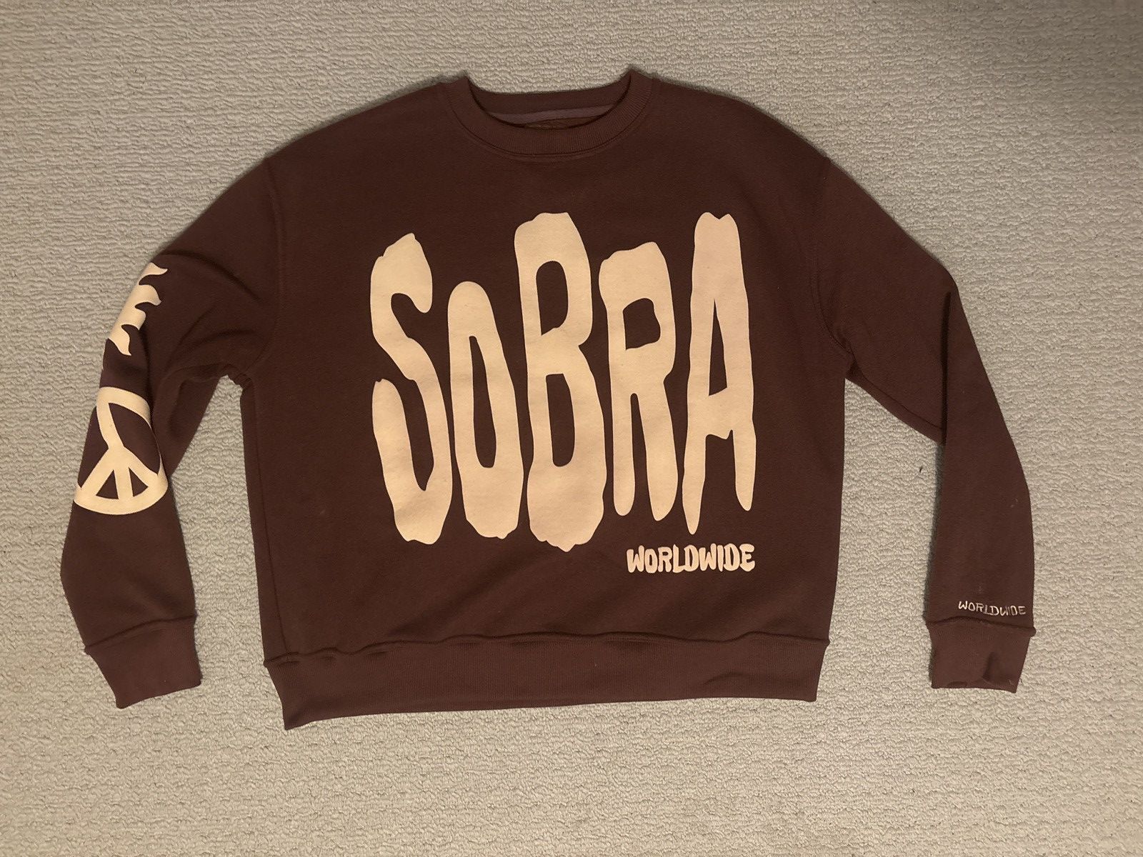 Vintage Sobra Wordwide Puff Print Crewneck Sweater Size US L / EU 52-54 / 3 - 1 Thumbnail