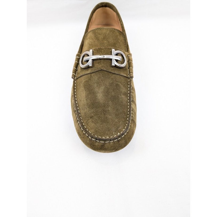 Salvatore Ferragamo o1rshd1 Suede Calf Loafers in Olive Size US 10 / EU 43 - 6 Thumbnail