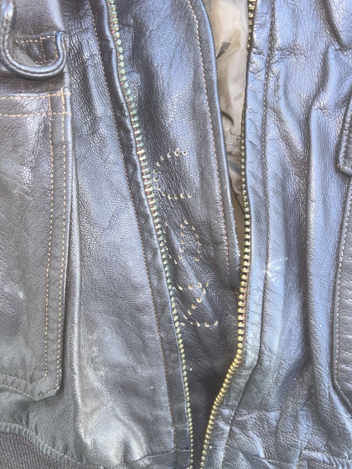 Vintage Vintage 1960’s G-1 USN Leather Flight Bomber Jacket Size US L / EU 52-54 / 3 - 6 Thumbnail