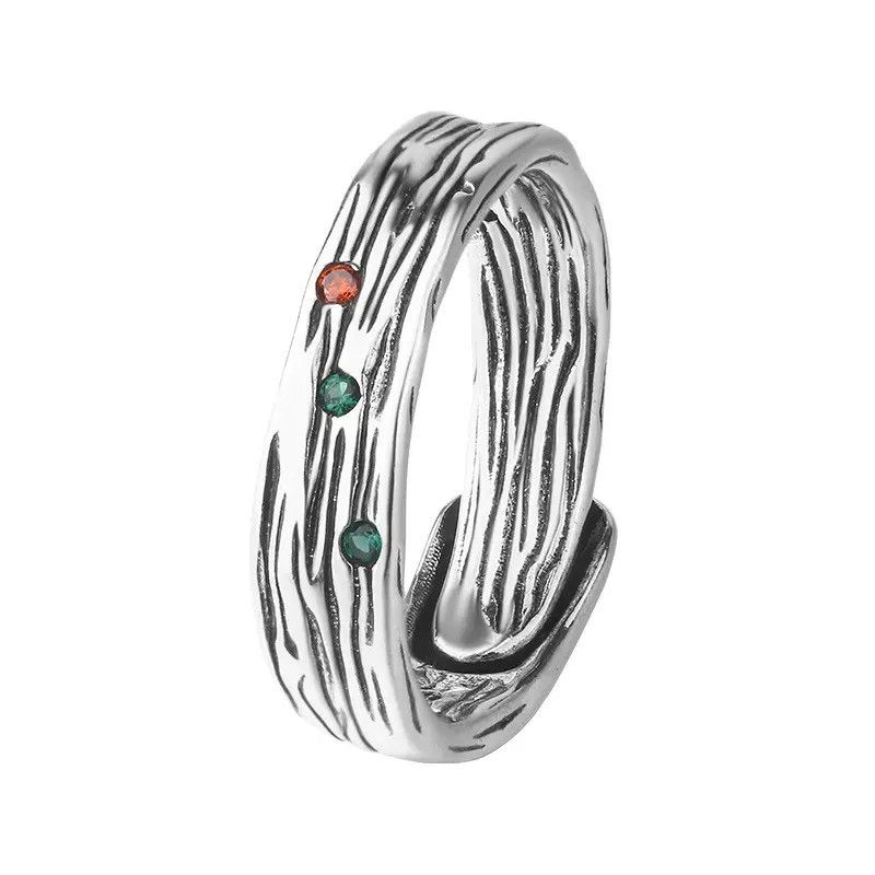 Jewelry Creative Texture Multicolor Zircon Rings Size ONE SIZE - 4 Thumbnail