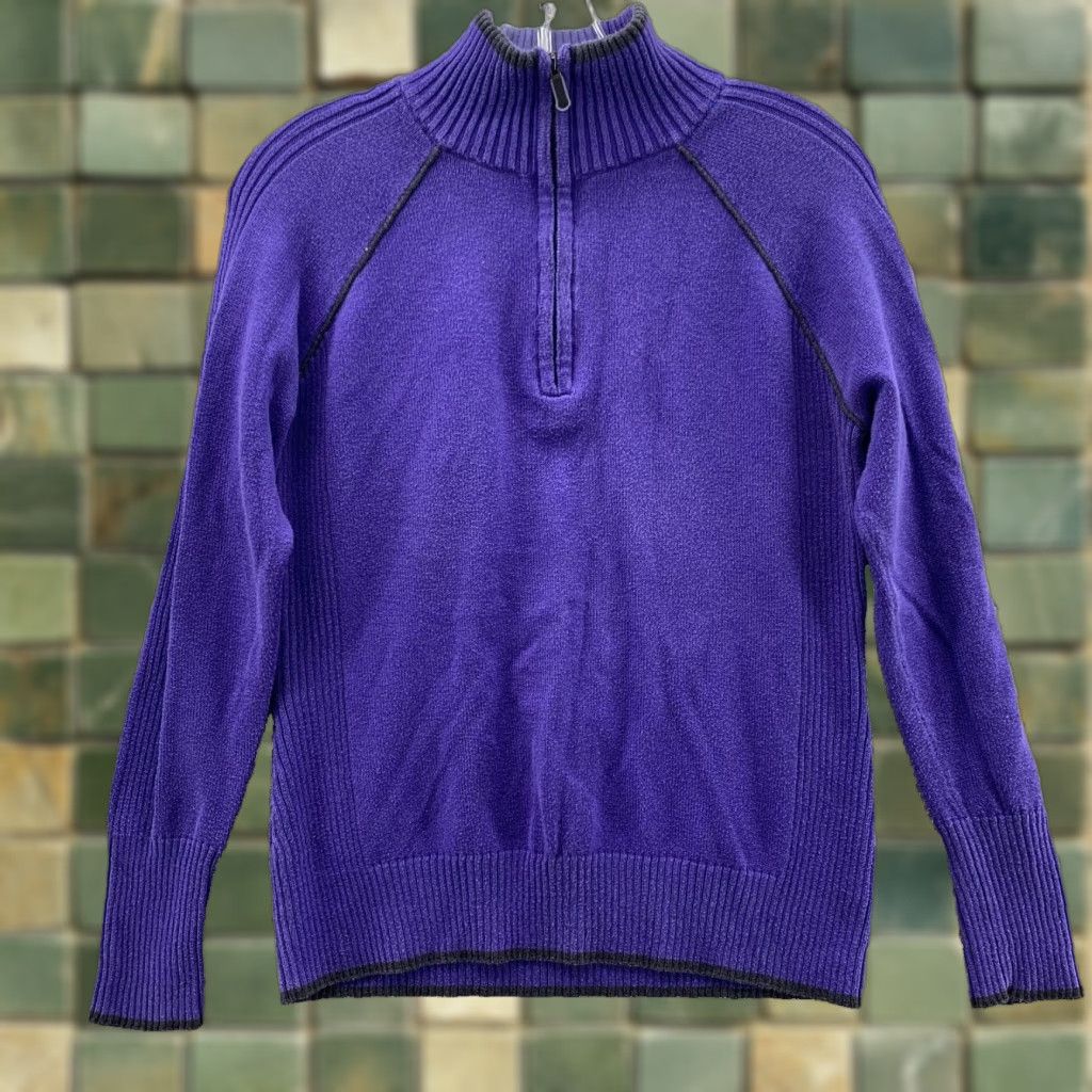 Eddie Bauer Eddie Bauer 1/4 Zip Sweater Women Med Purple Knit Preppy Sport Athleisure Hiking Jacket Size M / US 6-8 / IT 42-44 - 1 Thumbnail
