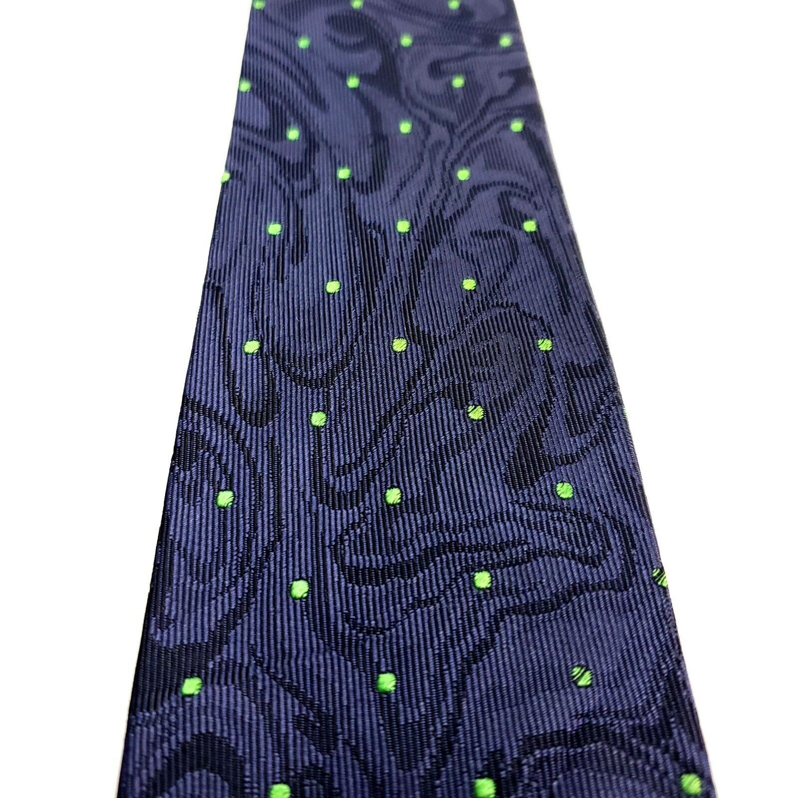 Kenzo Kenzo Blue Silk Tie Woven Short Skinny Dot Oil Slick Italy Size ONE SIZE - 2 Thumbnail