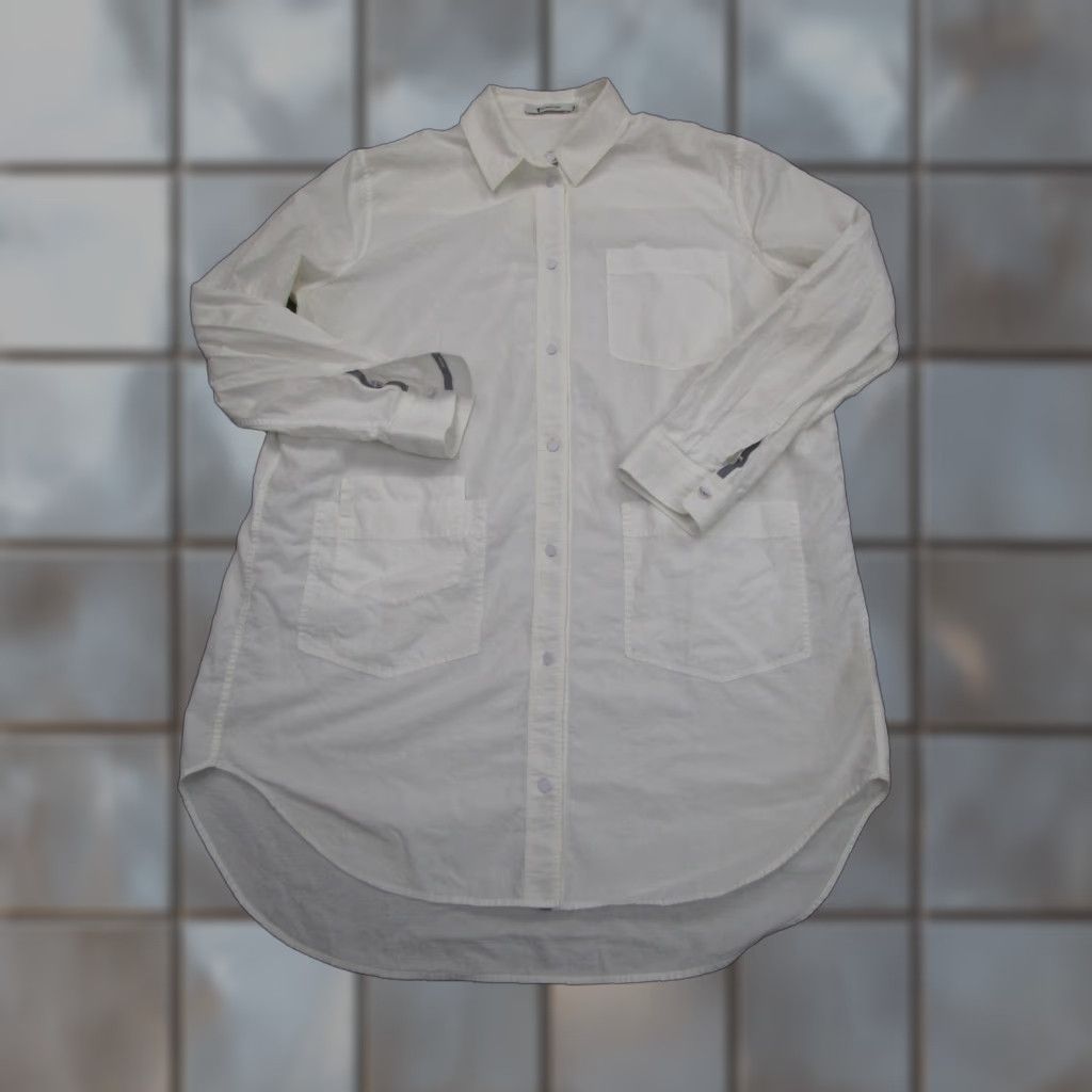 Alexander Wang Alexander Wang Shirt Womens 10 White Cotton Long Sleeve Button-Up Tunic Top Size L / US 10 / IT 46 - 1 Thumbnail
