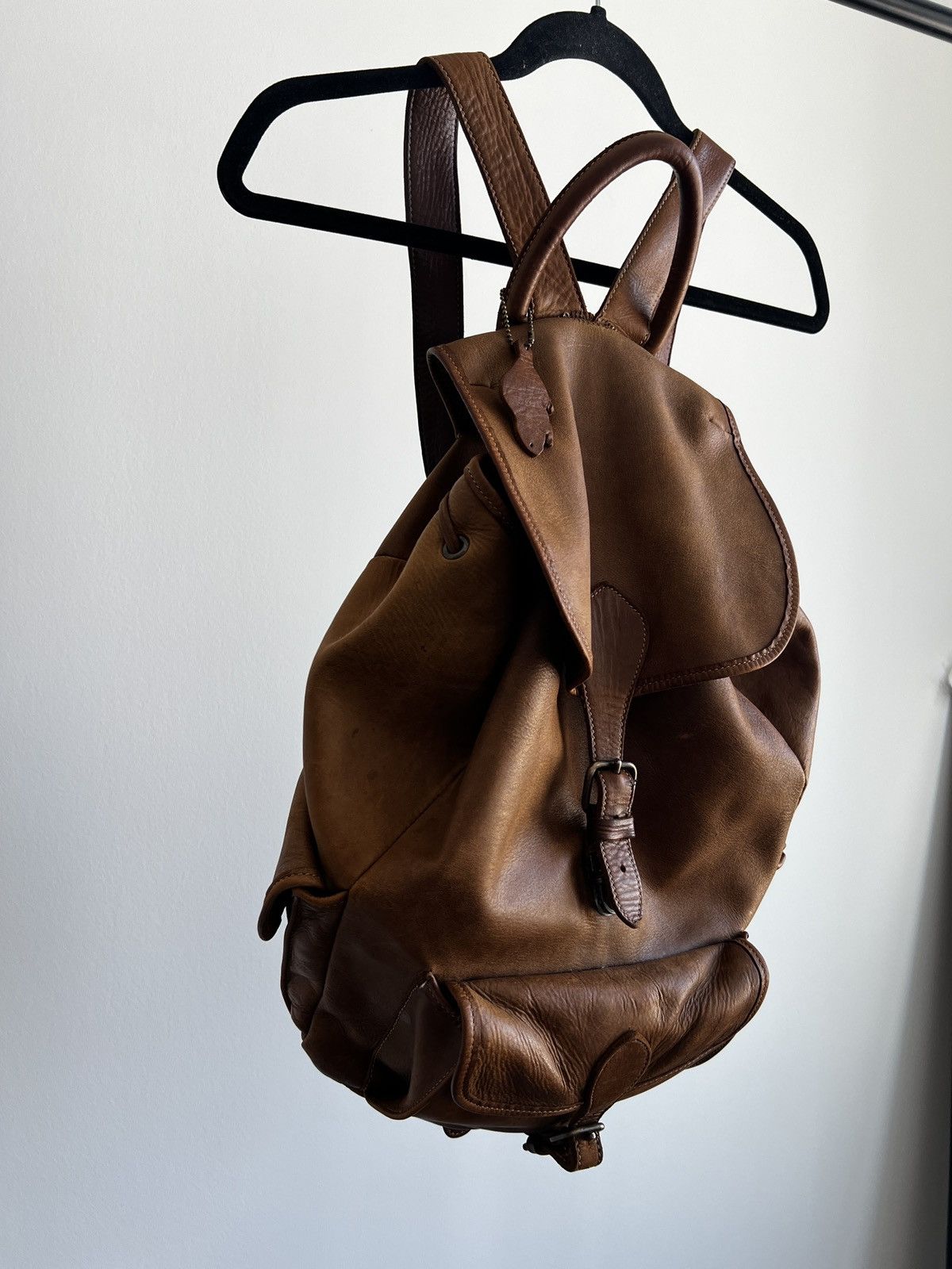 Roots Vintage Roots Tribal Leather Brown Knapsack, Made in Canada Size ONE SIZE - 5 Thumbnail