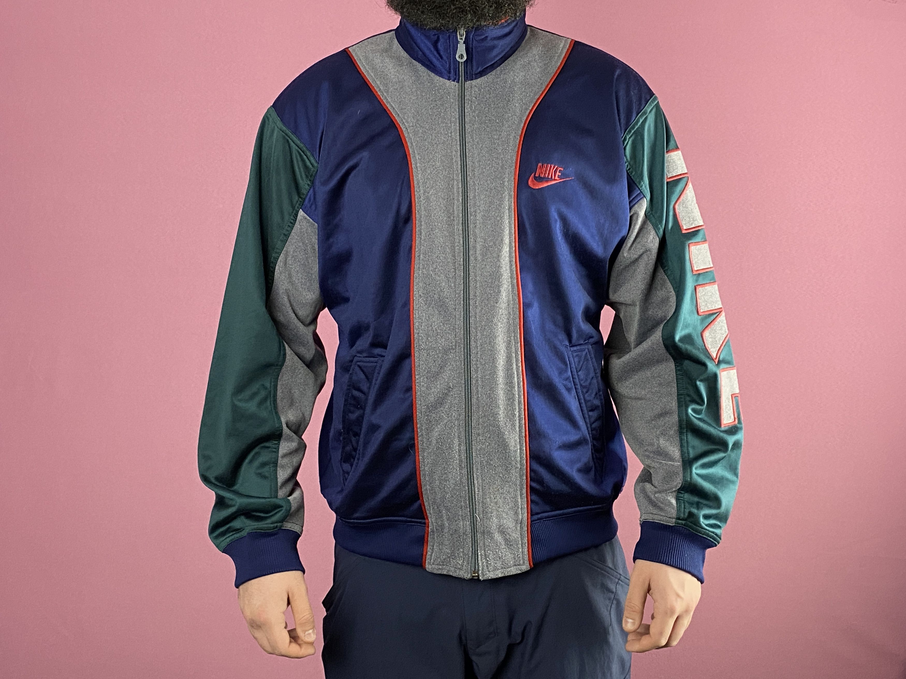 Nike × Vintage 90s Nike Big Spell Out Vintage Men's Track Jacket - M Size US M / EU 48-50 / 2 - 4 Thumbnail