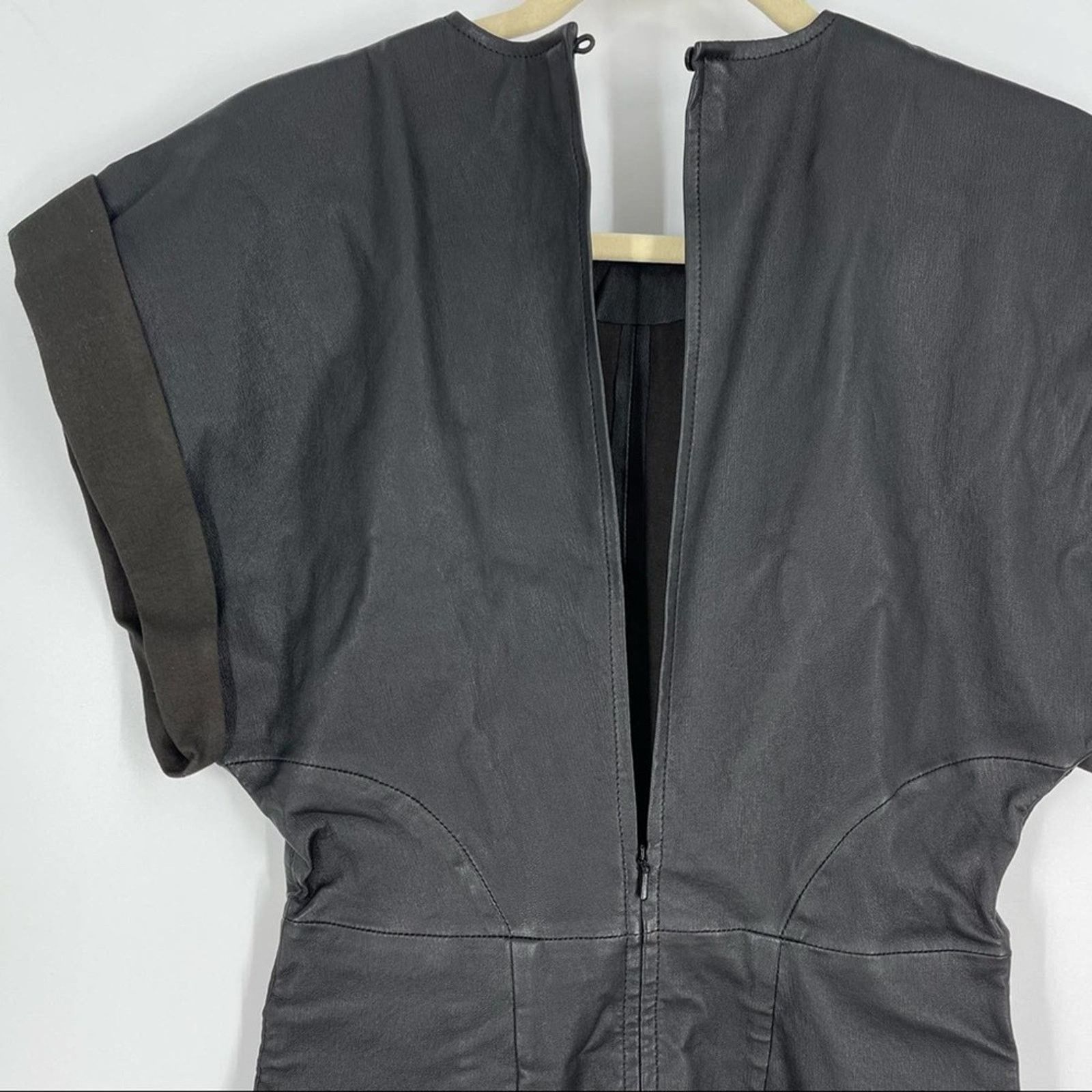 Iro IRO 100% Lamb Leather Oterma Dress Black Size 4 Size S / US 4 / IT 40 - 5 Thumbnail