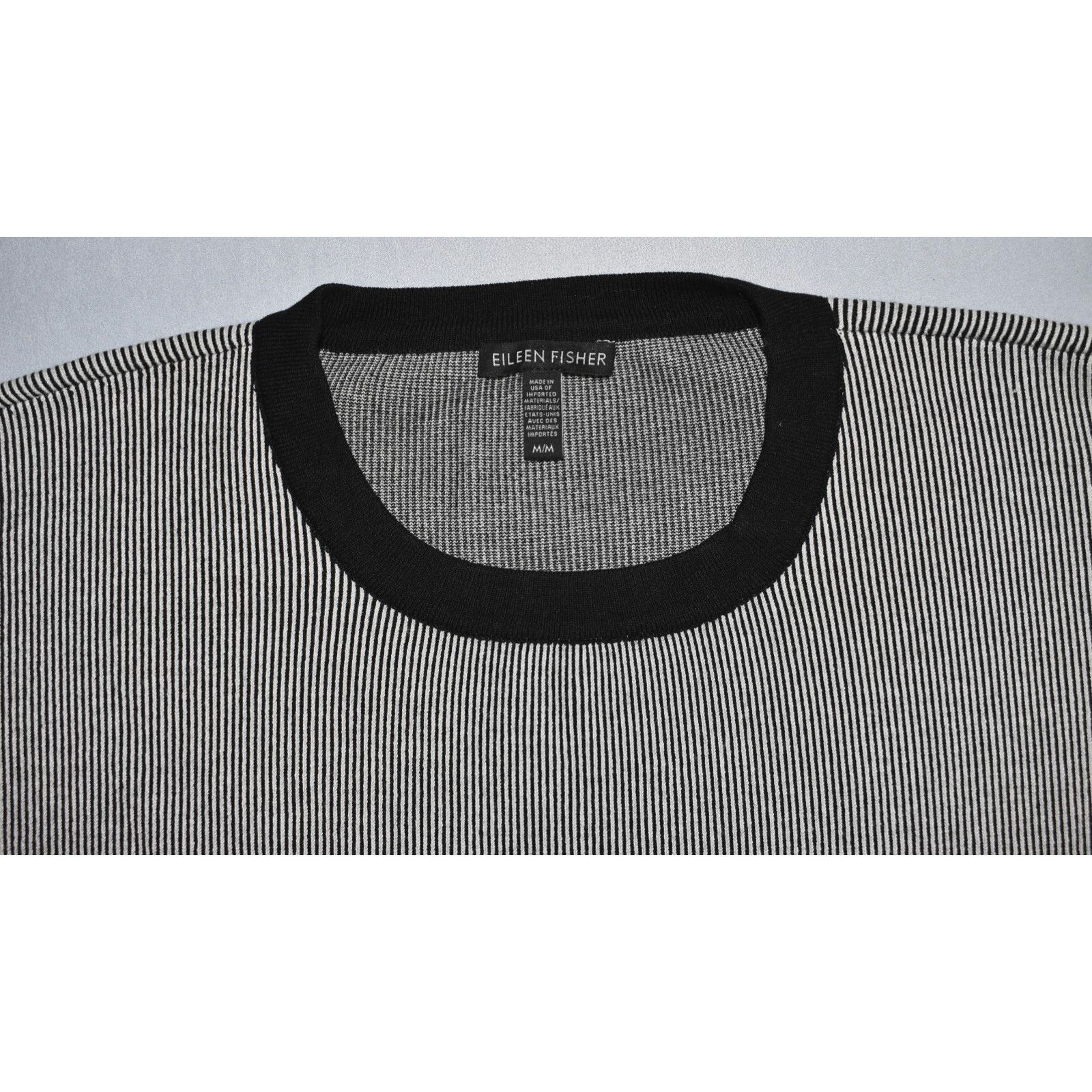 Eileen Fisher EILEEN FISHER Vertical Stripe Knit Relaxed Fit Sweater Sz M Size M / US 6-8 / IT 42-44 - 5 Thumbnail