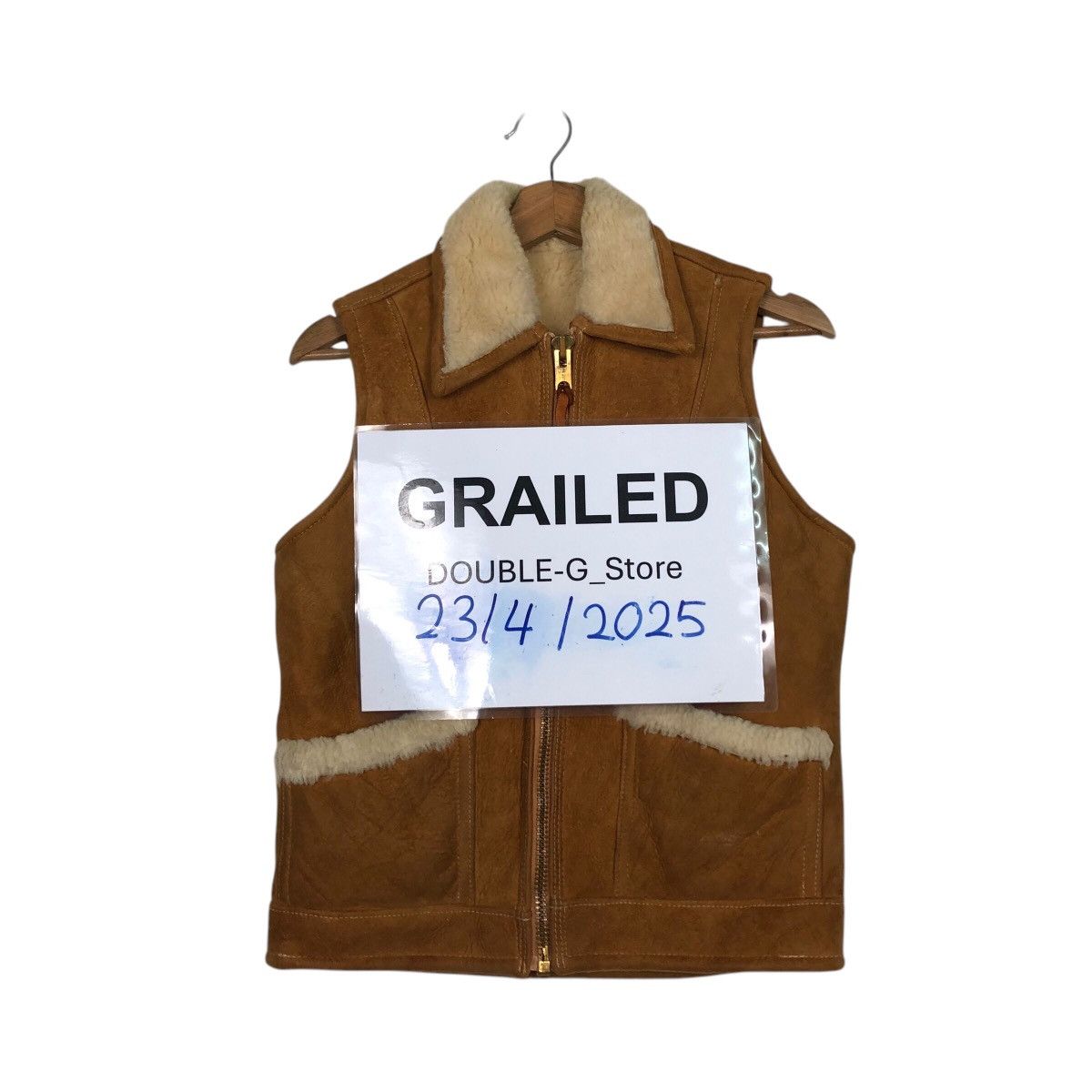 Aero Leathers 📌Vintage Vest Genuine Leather Jacket Shearling Overland Size US S / EU 44-46 / 1 - 1 Thumbnail