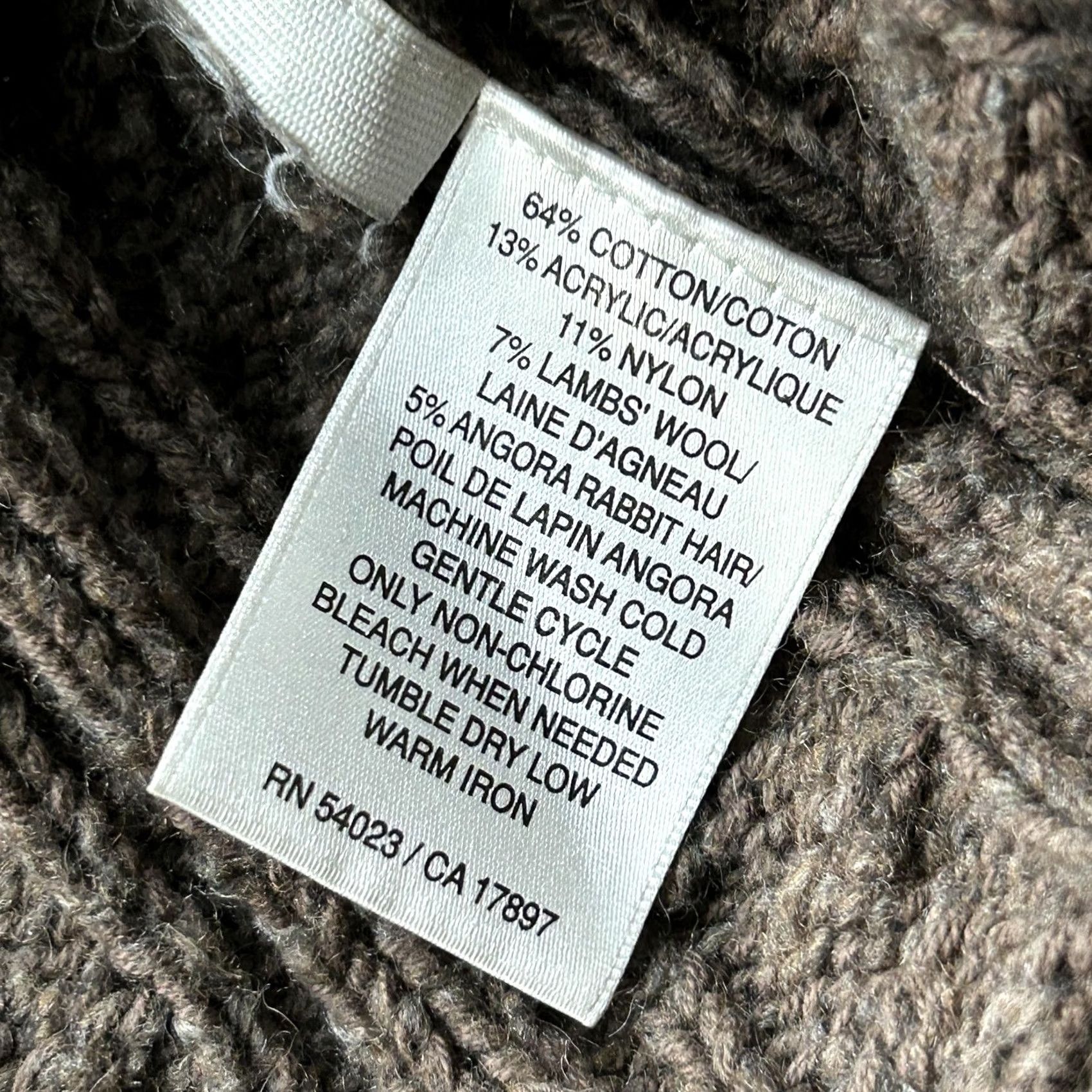 Old Navy VINTAGE Old Navy Sweater Womens XL Brown Cable Knit Tunic Shawl Collar Hong Kong Size XL / US 12-14 / IT 48-50 - 3 Thumbnail