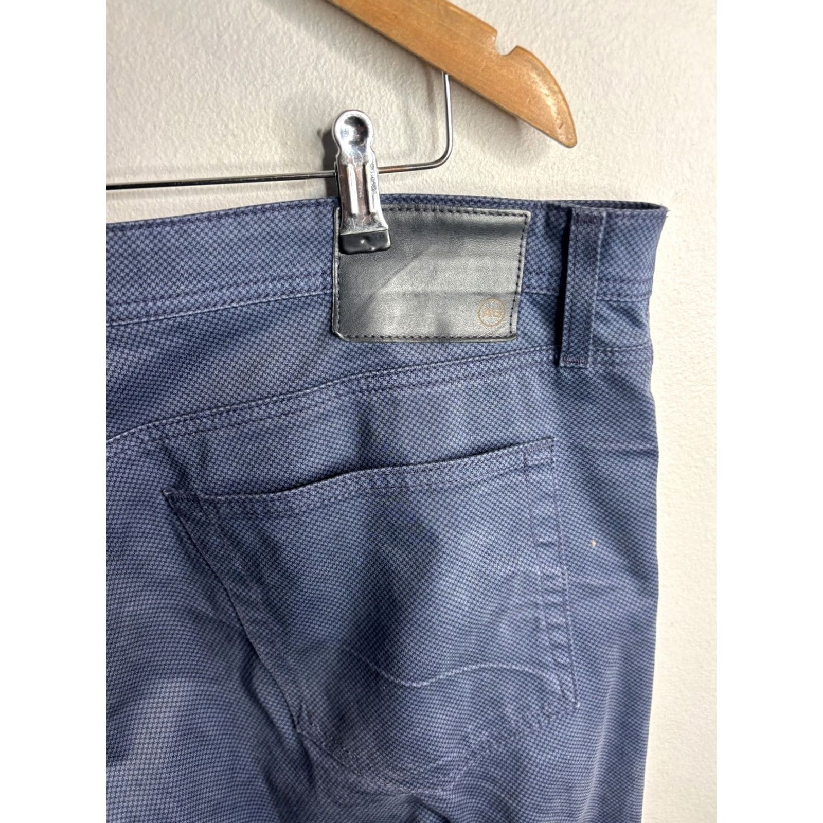 Vintage AG Adriano Goldschmied Everett Jeans Mens 44x33 Blue Slim Straight Geometric Denim 5-Pocket N/A Size US 44 / EU 60 - 7 Thumbnail