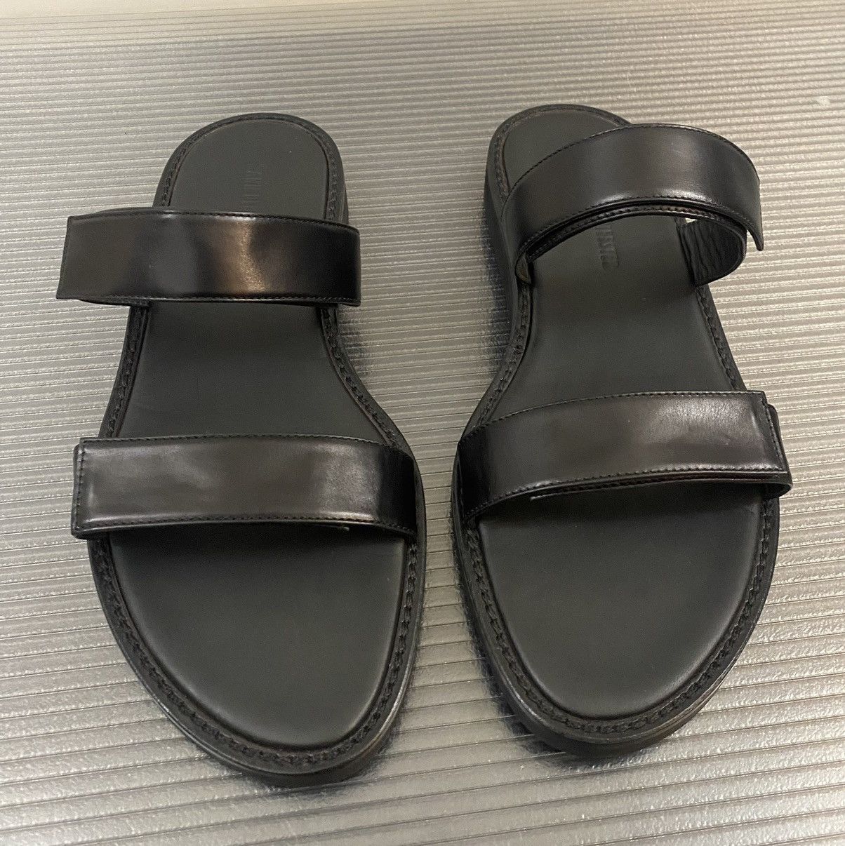 Ann Demeulemeester Ann Demeulemeester 🇮🇹 black leather dual band Sandals 42 NEW Size US 9 / EU 42 - 1 Thumbnail
