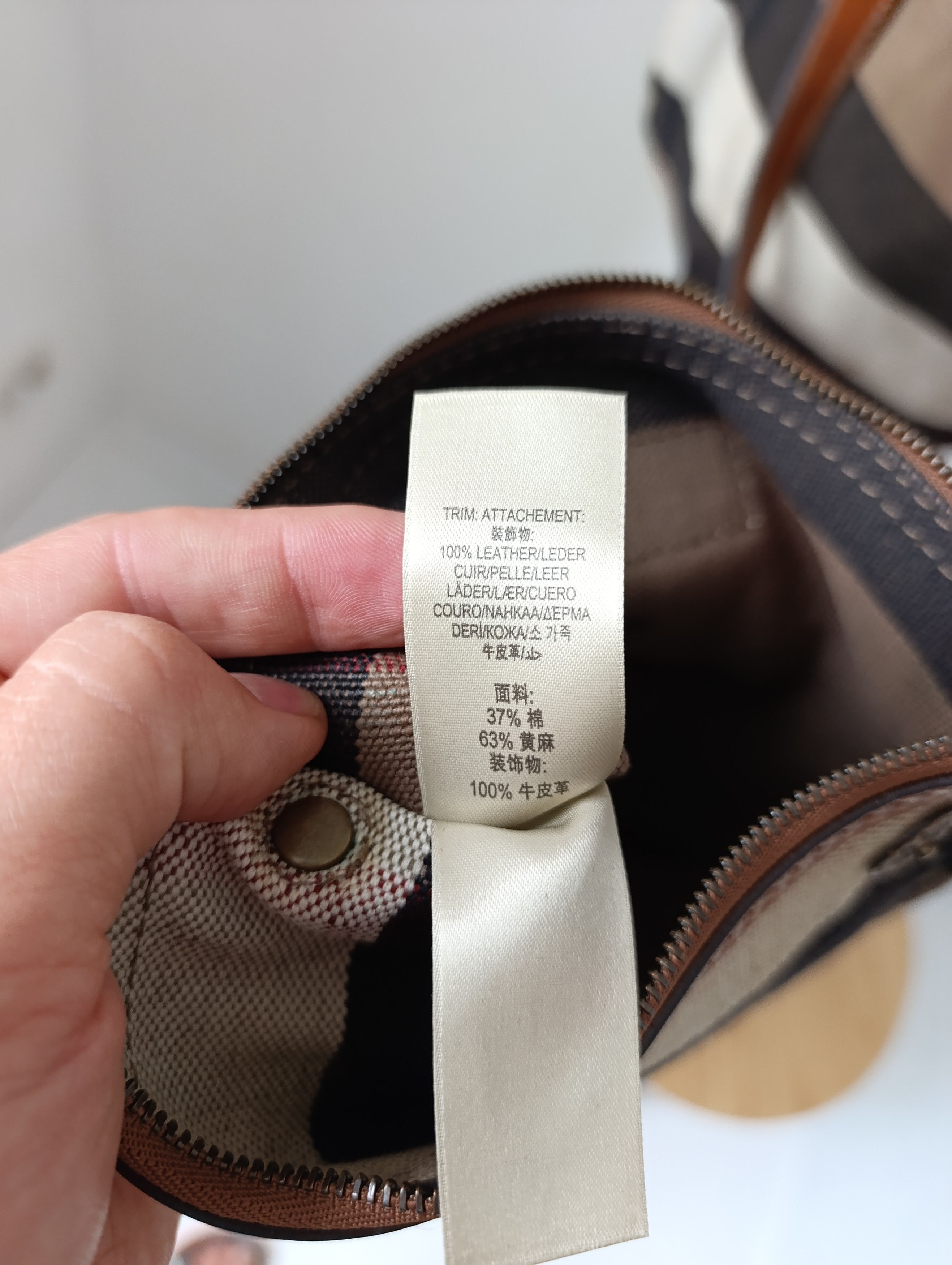 Burberry BURBERRY ASHBY MEDIUM SADDLE LEATHER CHECK CANVAS HOBO BAG Size ONE SIZE - 14 Thumbnail