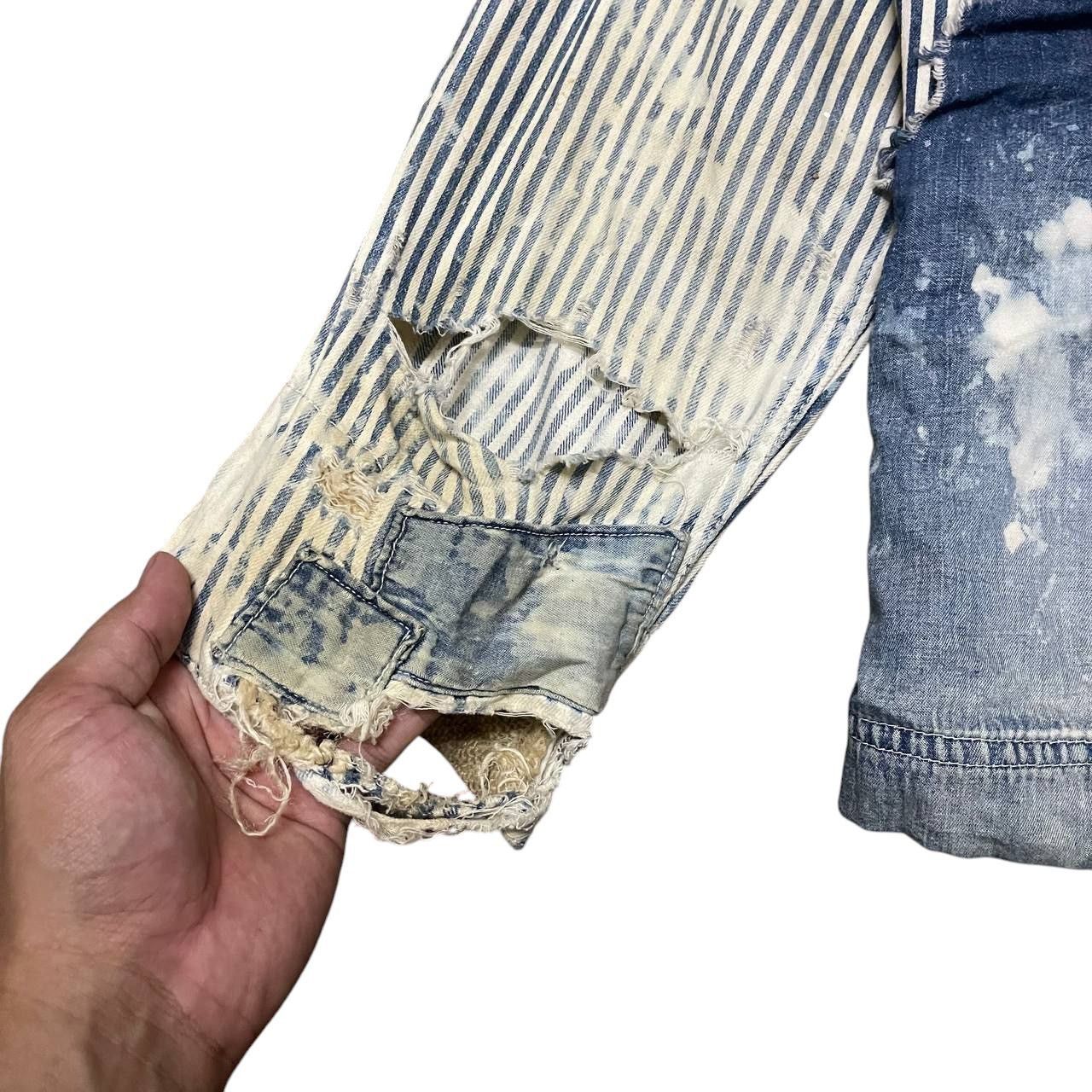 Japanese Brand Vintage Aozora Blue Heaven Thrashed Striped lgb hysterics Size US L / EU 52-54 / 3 - 5 Thumbnail