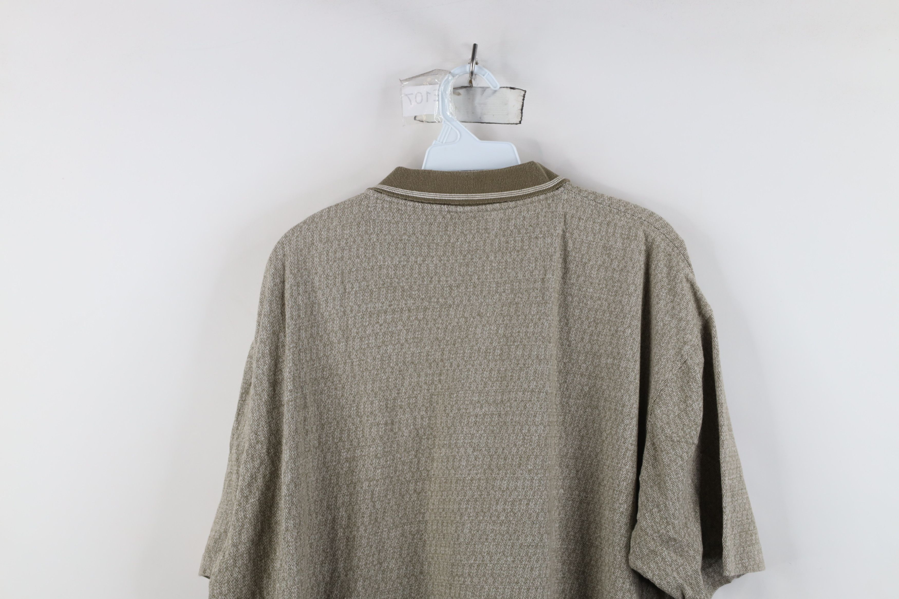 Vintage Vintage 90s Streetwear Geometric Knit Golf Polo Shirt Green Size US XL / EU 56 / 4 - 10 Thumbnail