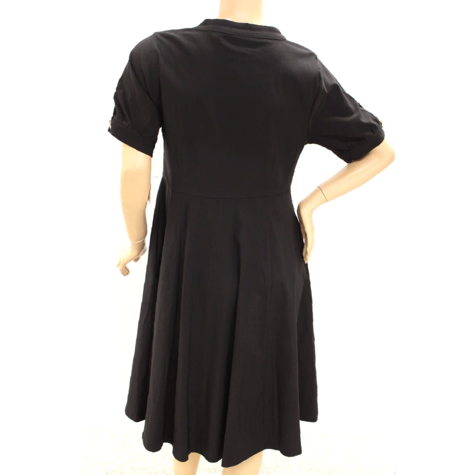 Vintage VINTAGE UniqueVintage Black Asymmetrical Button Woven Swing Dress Women XL A-Line Dress Size XL / US 12-14 / IT 48-50 - 3 Thumbnail