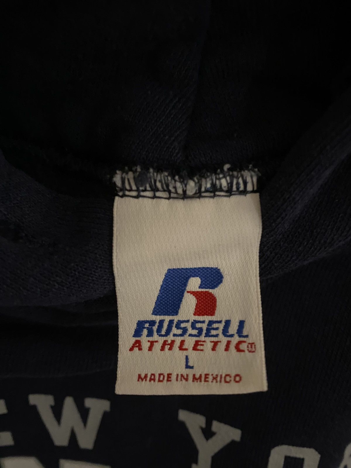 1990s Russell Athletic Black Faded Hoodie - XL