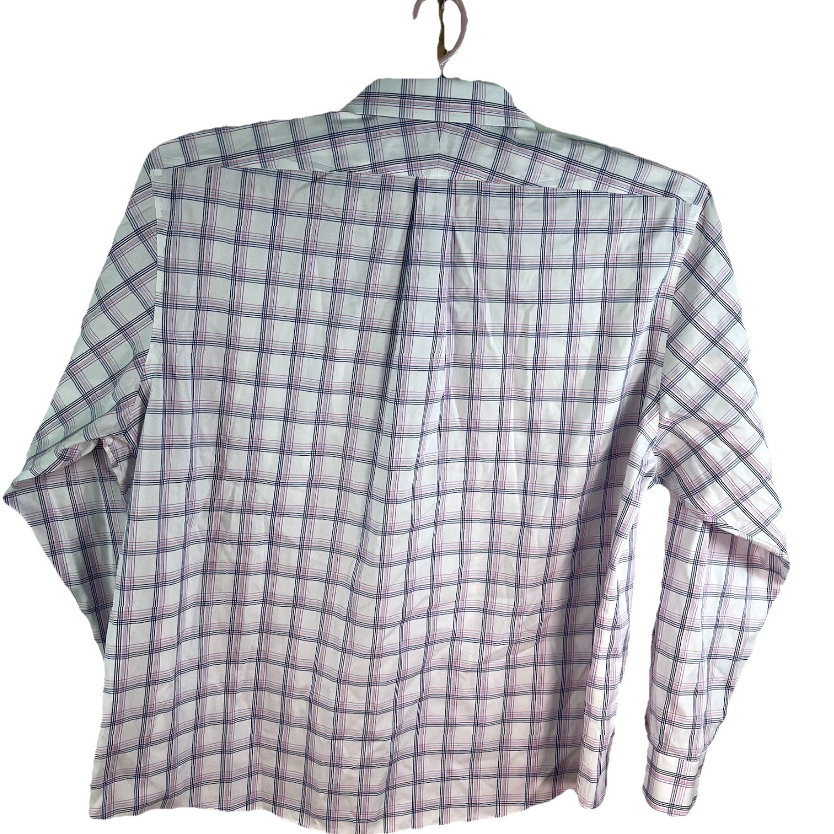 Lands' End Lands' End Button-Up Shirt Men XL Blue Red White Check Long Sleeve Casual Travel Workwear Regular Size US XL / EU 56 / 4 - 2 Thumbnail