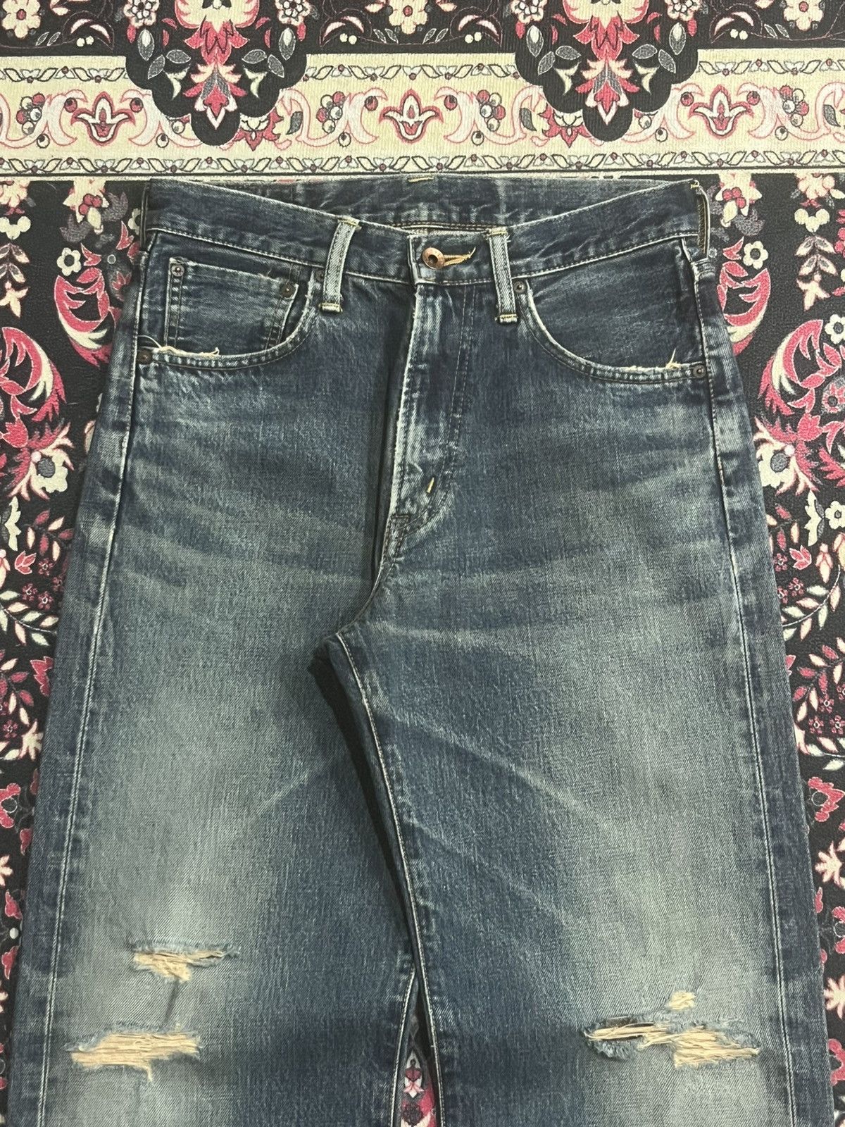 Acne Studios Vintage Edwin 505X Japan Rusty Blue Distressed Selvedge Jean Size US 28 / EU 44 - 4 Thumbnail