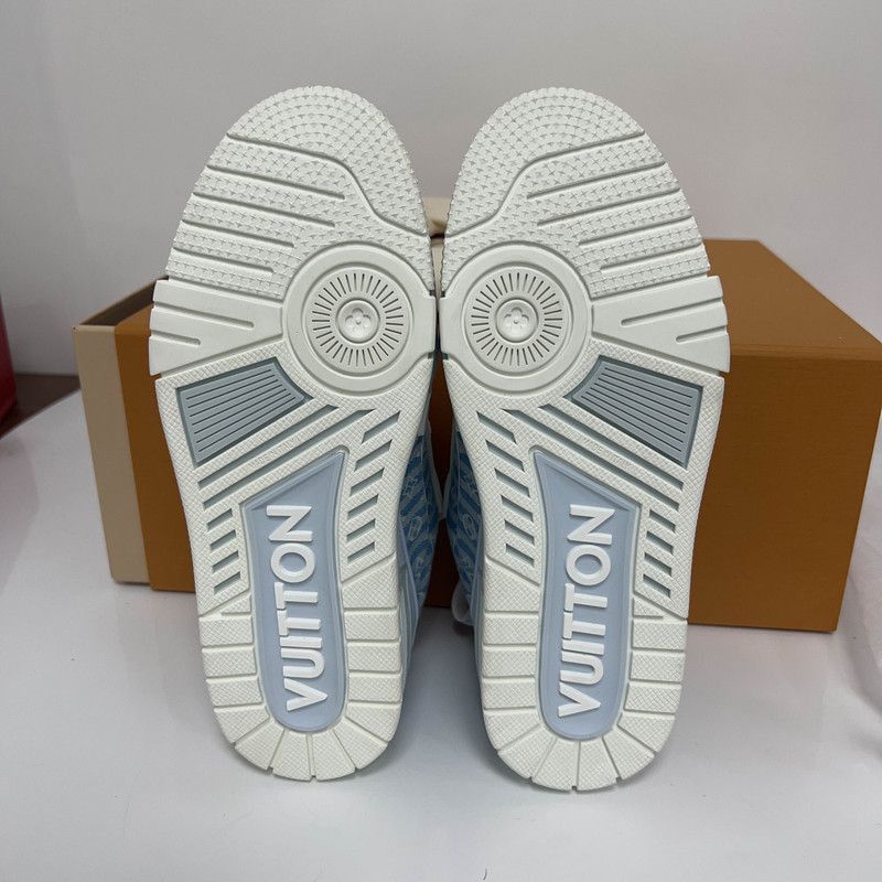 Louis Vuitton Louis Vuitton Trainer Low-Top Sneakers in Blue and White -2 Size US 6.5 / EU 39-40 - 4 Thumbnail