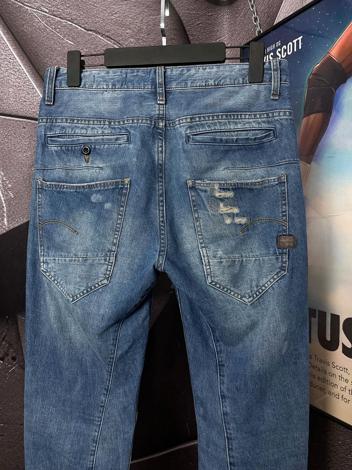 G-Star G-Star Raw D-Staq 3D Tapered Distressed Blue Denim W28 L34 Size US 28 / EU 44 - 4 Thumbnail