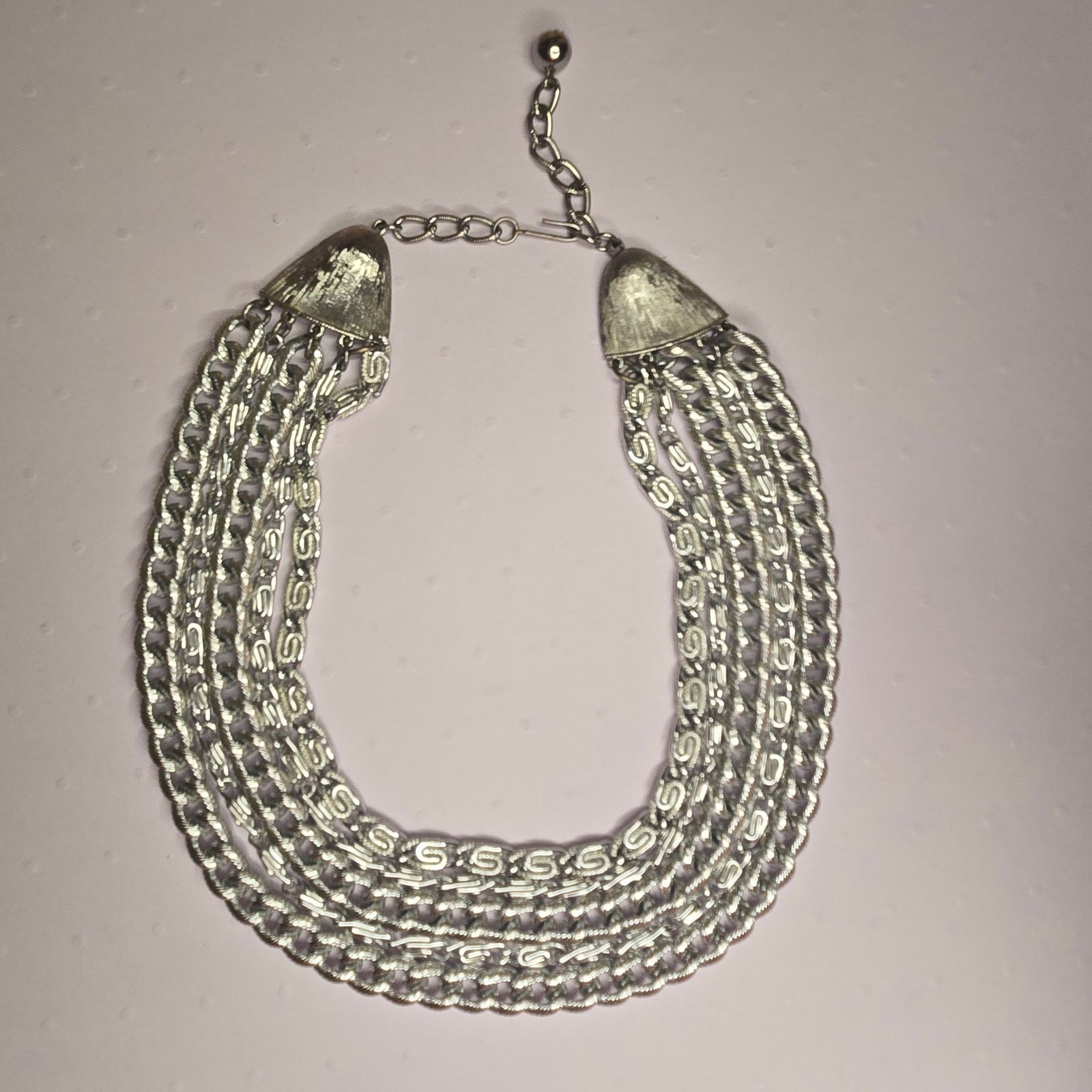 Vintage Vintage Silver Tone Multi-Strand Statement Necklace Size ONE SIZE - 1 Thumbnail
