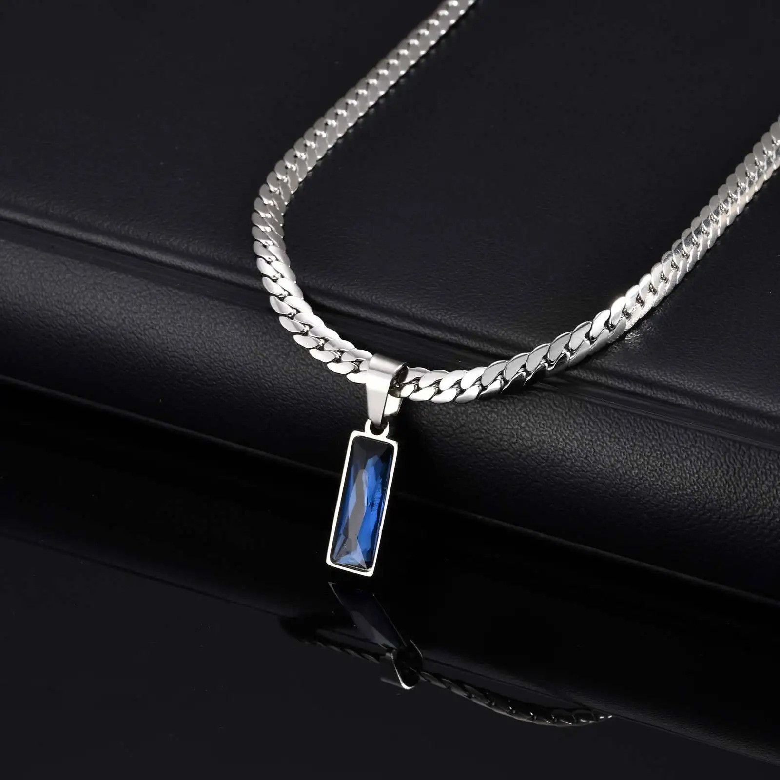 Jewelry Sea Blue Geometric Pendant Necklace Size ONE SIZE - 2 Thumbnail